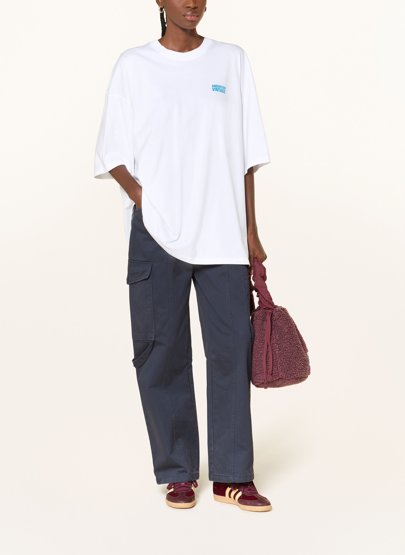 American Vintage Oversized-Shirt GIXY: WEISS