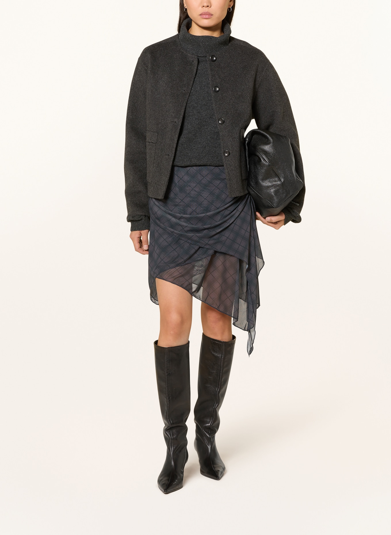 NEO NOIR Mesh-Rock SAFFRON: DUNKELGRAU / SCHWARZ