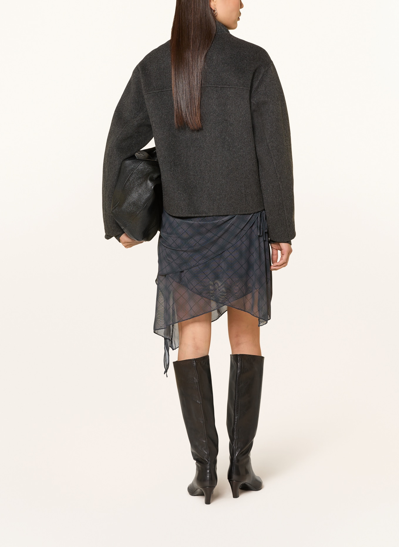 NEO NOIR Mesh-Rock SAFFRON: DUNKELGRAU / SCHWARZ