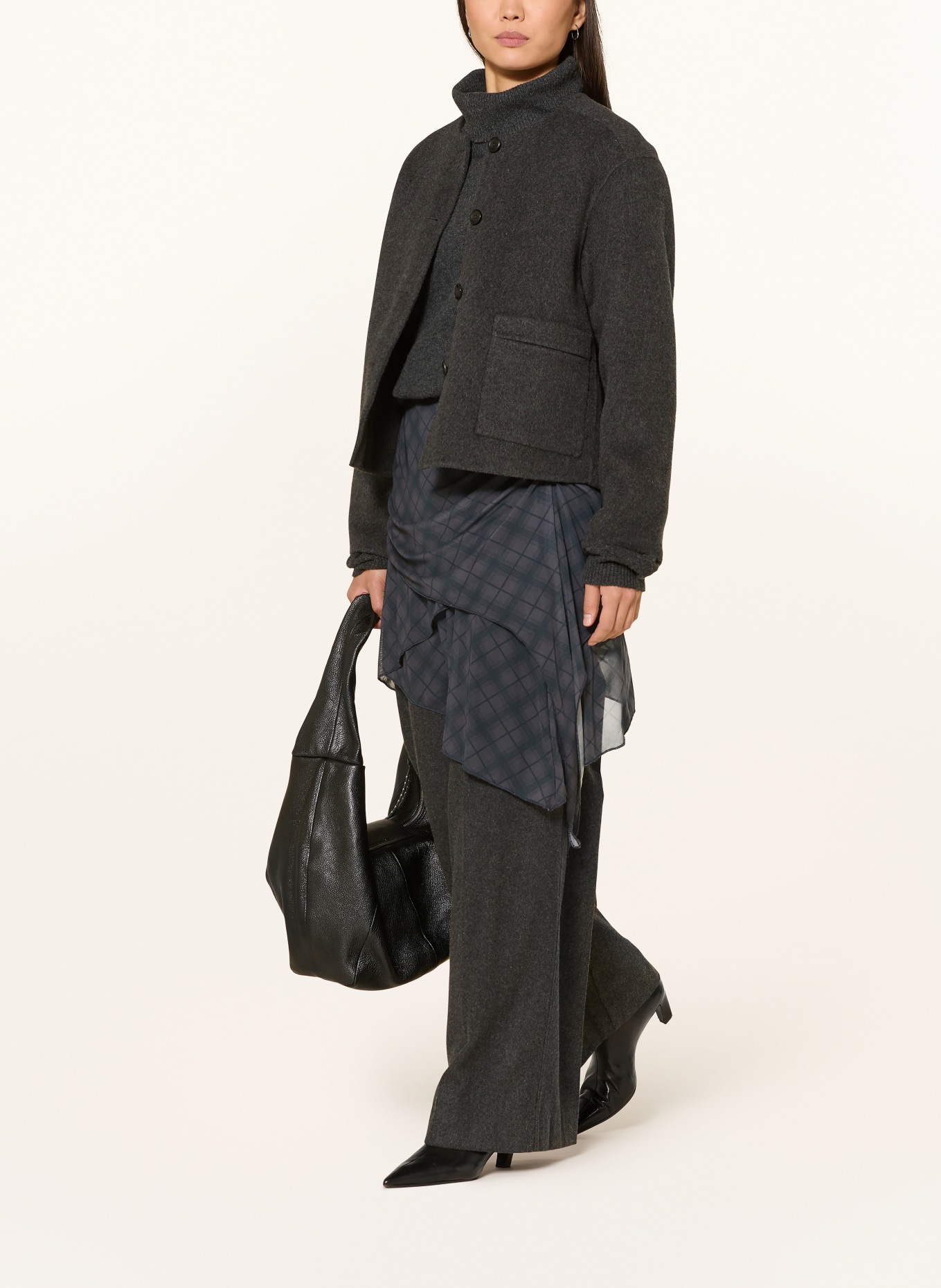 NEO NOIR Mesh-Rock SAFFRON: DUNKELGRAU / SCHWARZ