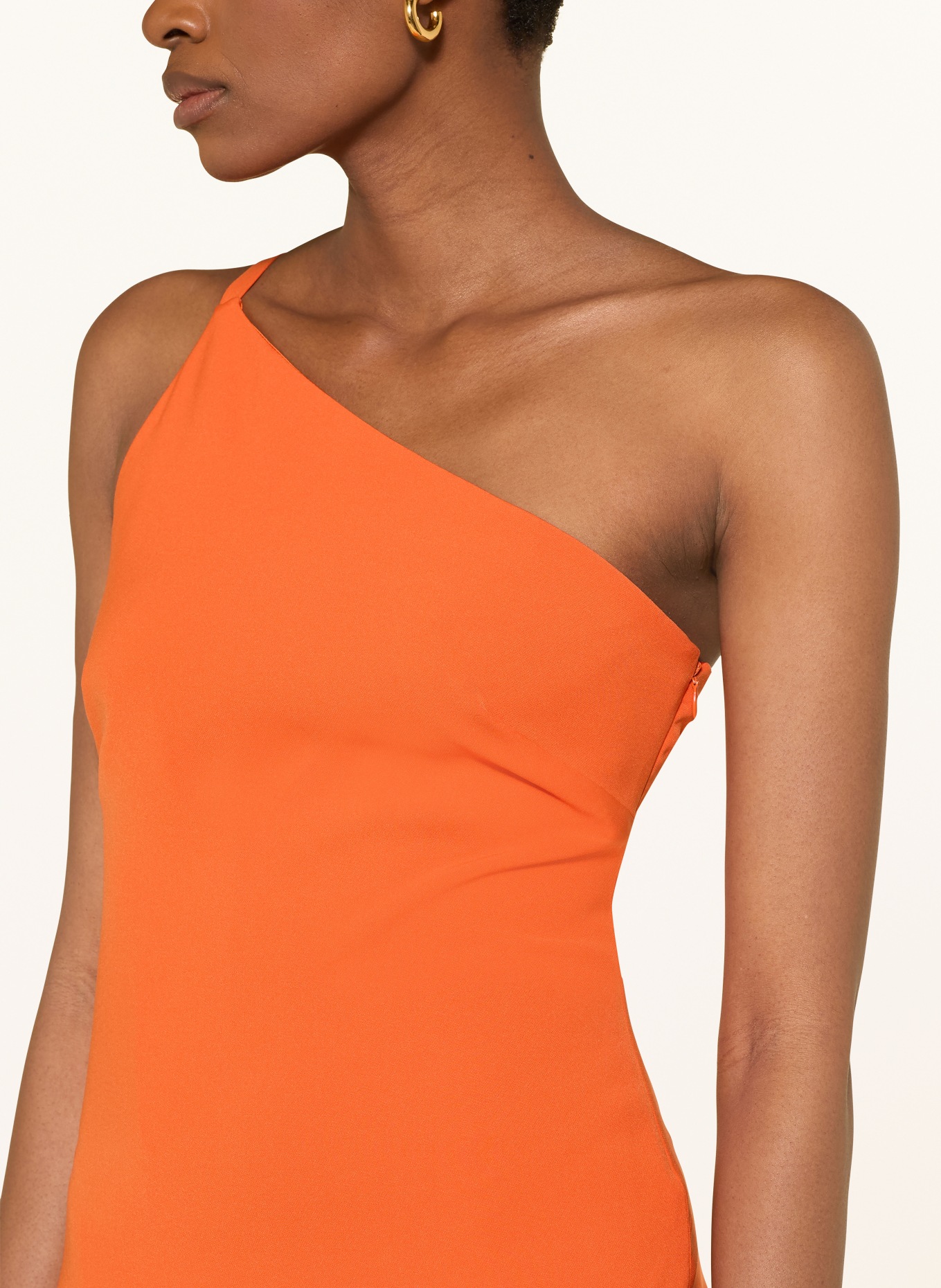 LAUREN RALPH LAUREN One-Shoulder-Kleid aus Satin: ORANGE