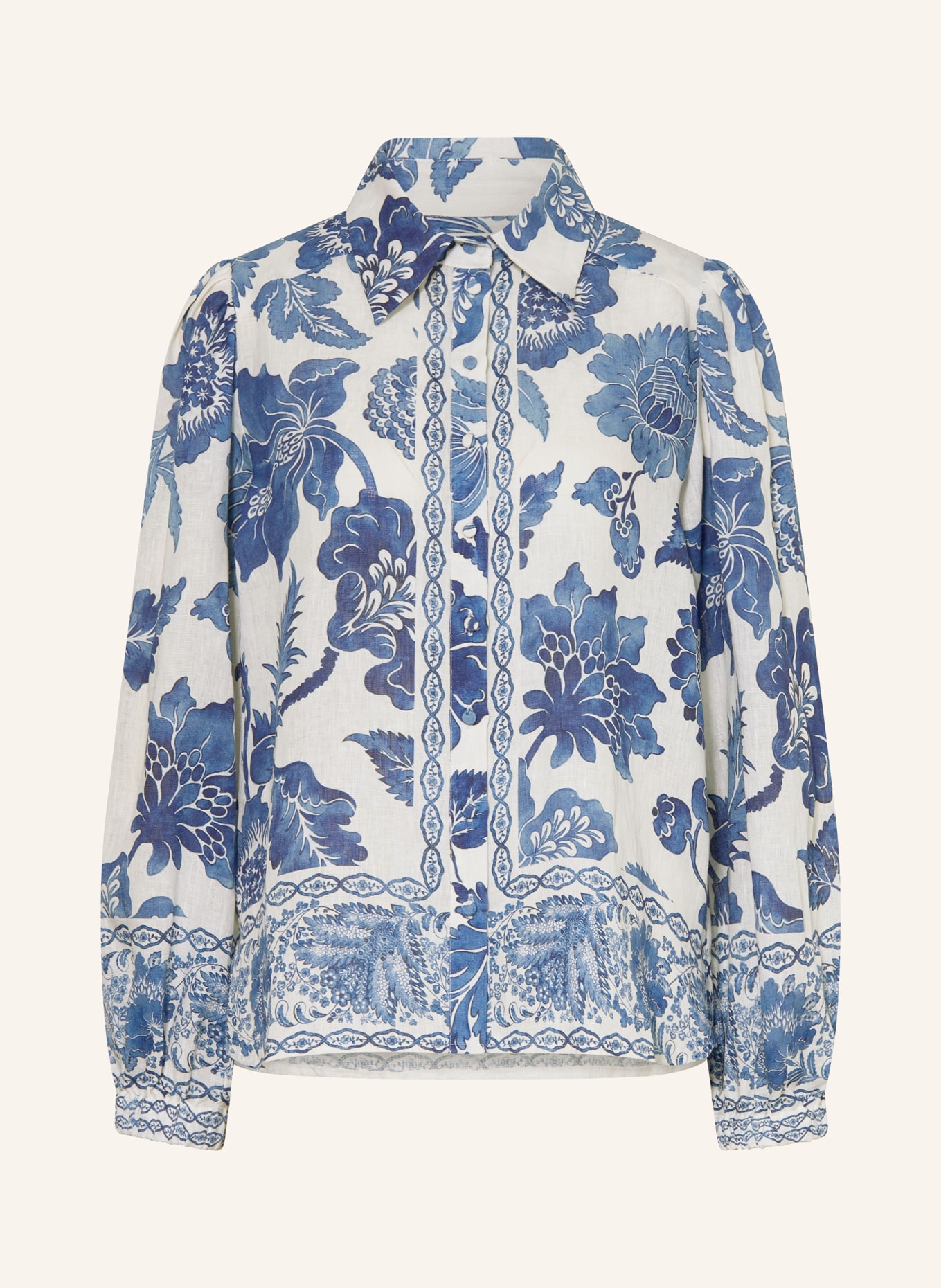 dea kudibal SIOMADEA linen shirt blouse: WHITE / BLUE