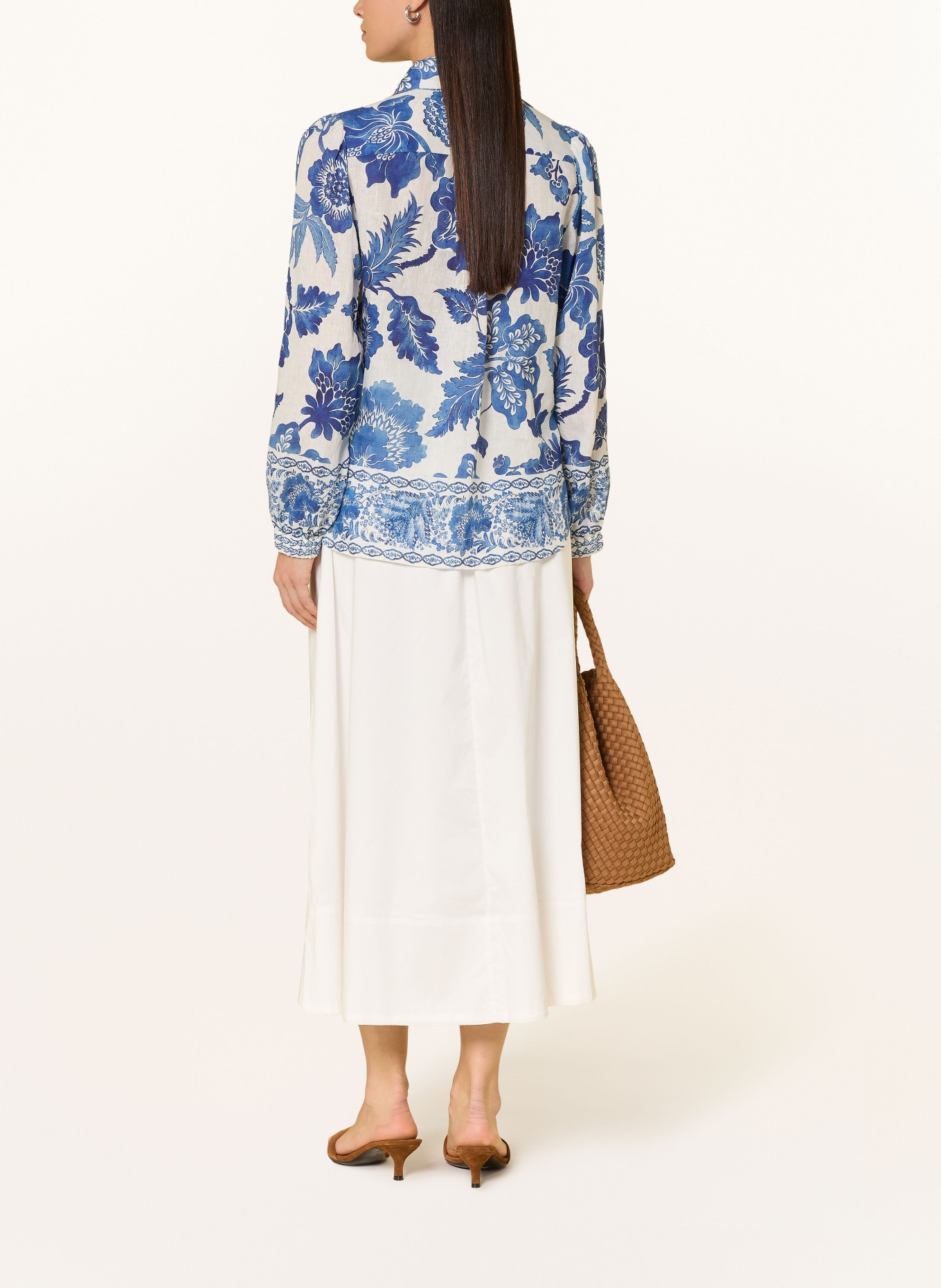 dea kudibal SIOMADEA linen shirt blouse: WHITE / BLUE