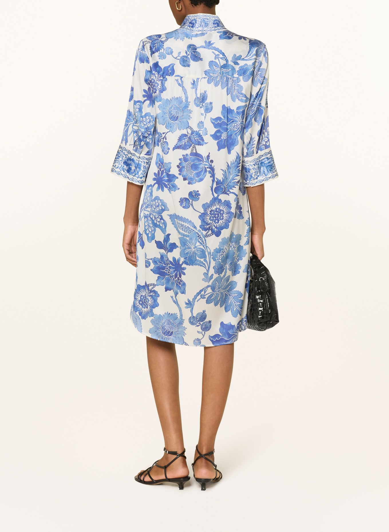 dea kudibal Hedvábné šaty KAMILLESDEA s 3/4 rukávem: MODRÁ / BÍLÁ