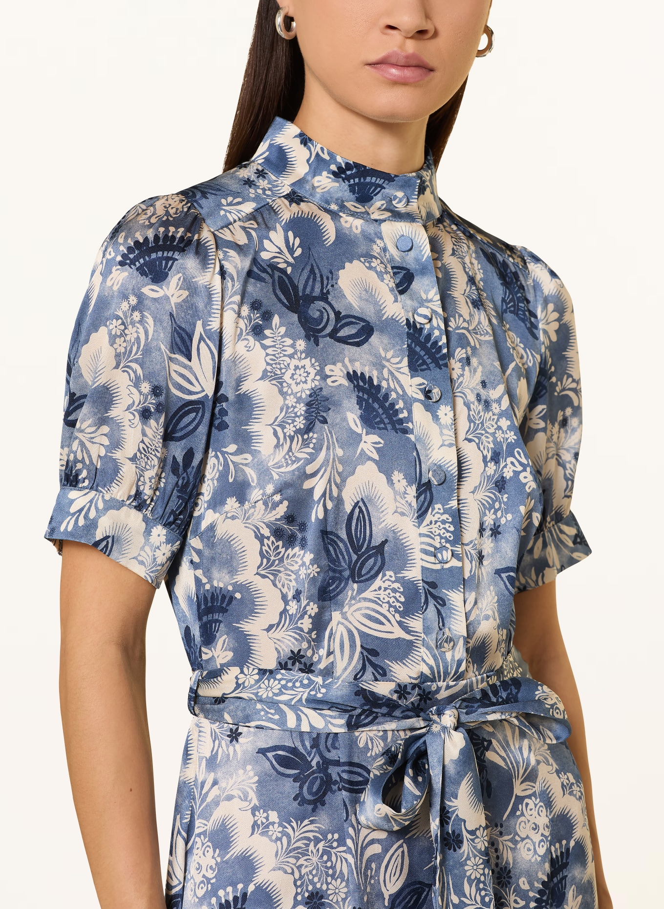 dea kudibal Hedvábné šaty TORADEA: MODRÁ / REŽNÁ