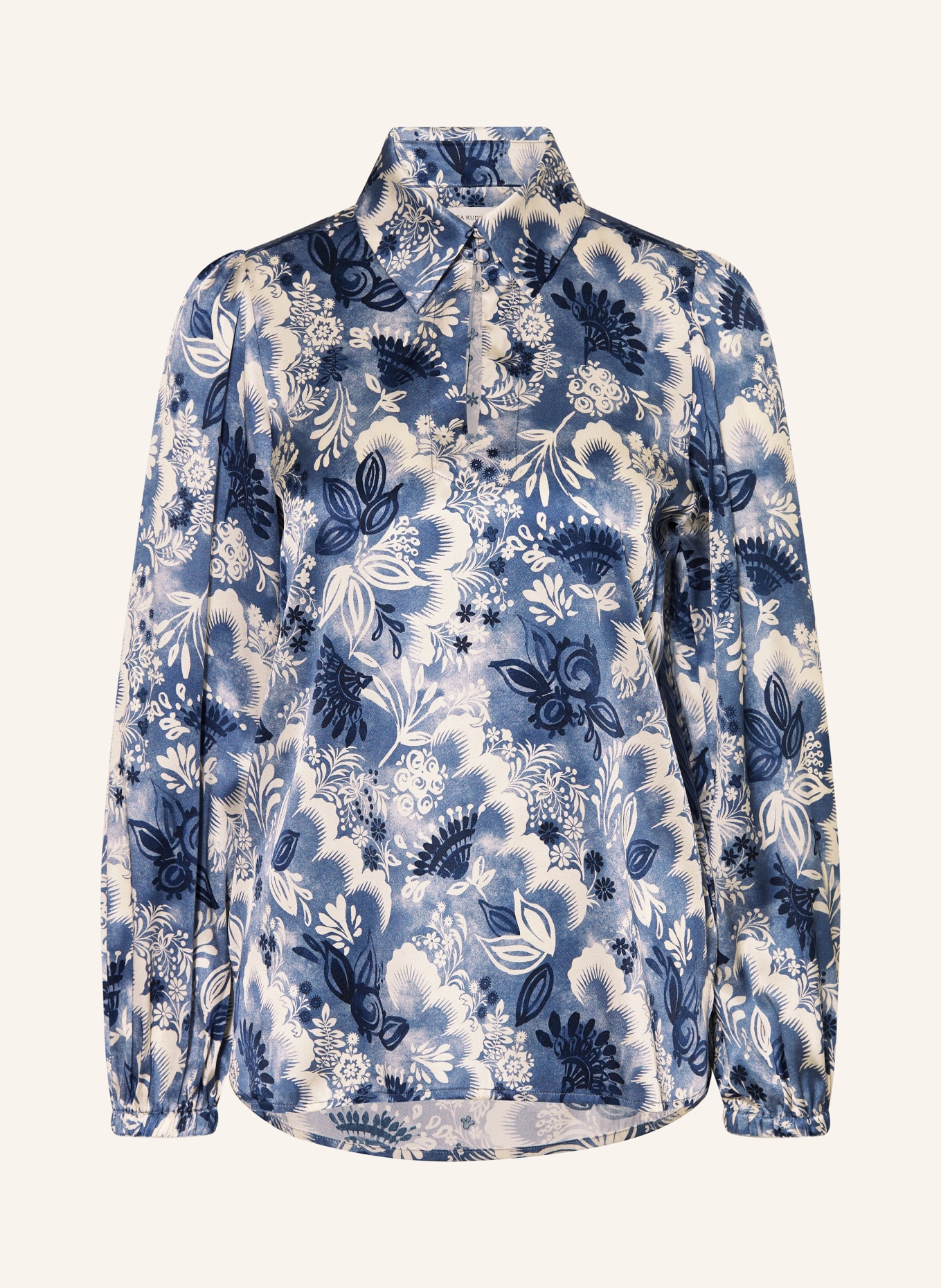 dea kudibal Hedvábná blůza ANNABELLEDEA: MODRÁ / REŽNÁ