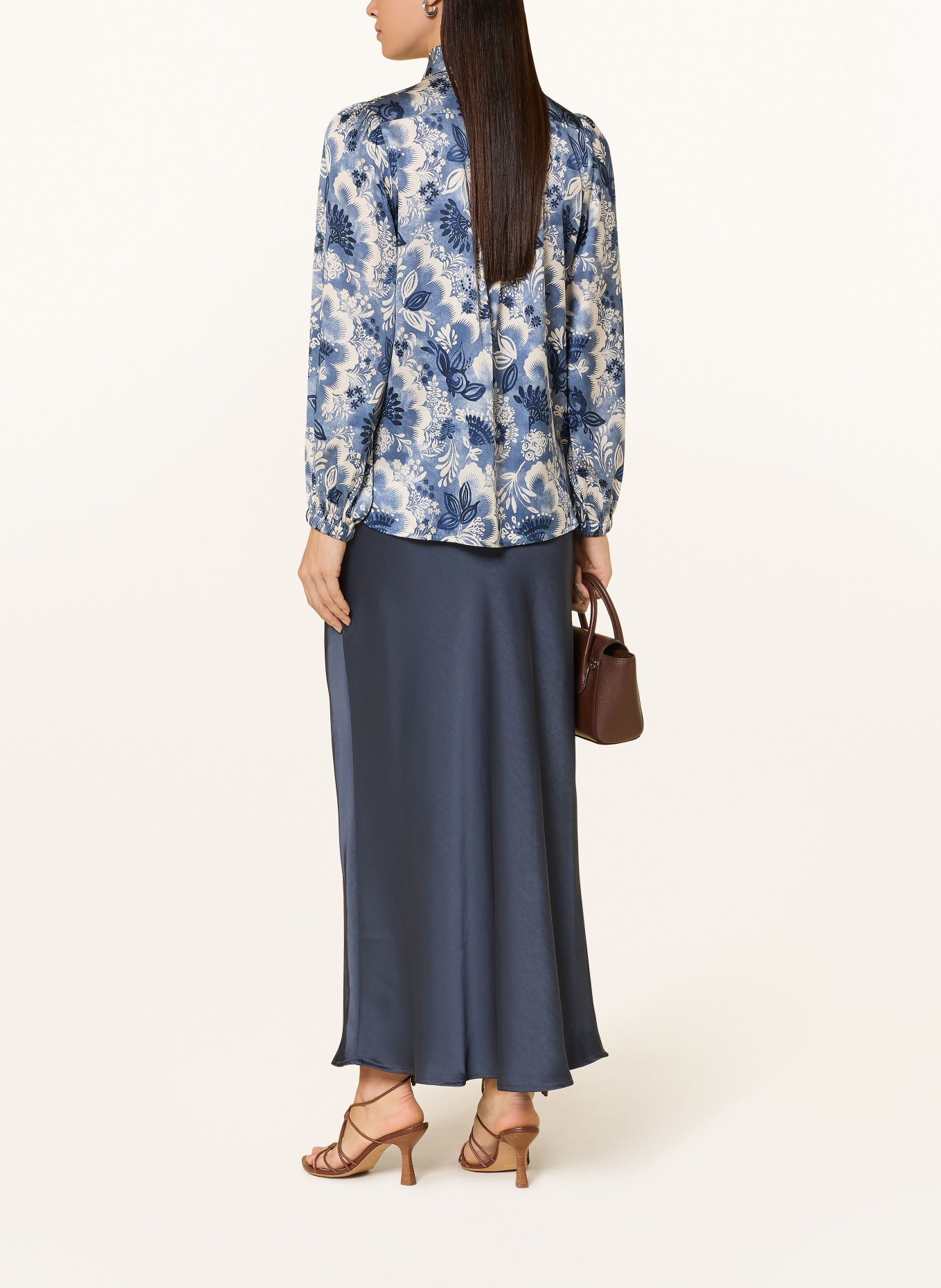 dea kudibal Hedvábná blůza ANNABELLEDEA: MODRÁ / REŽNÁ