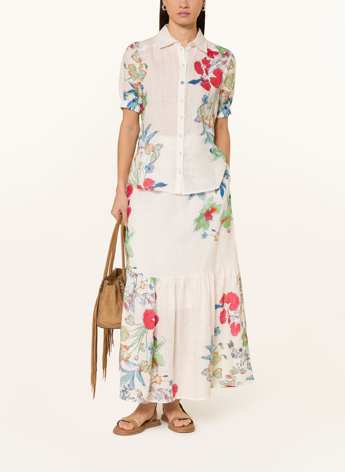 dea kudibal VIOLETADEA linen shirt blouse: WHITE / RED / BLUE