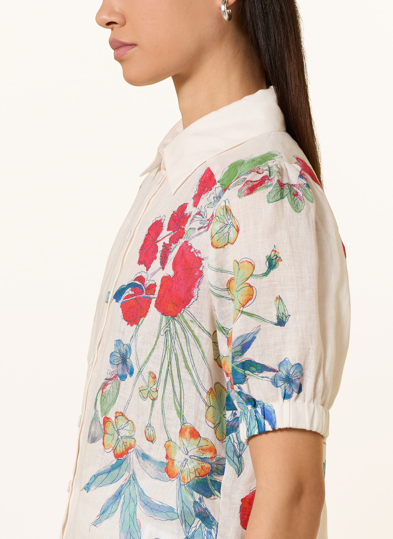 dea kudibal VIOLETADEA linen shirt blouse: WHITE / RED / BLUE