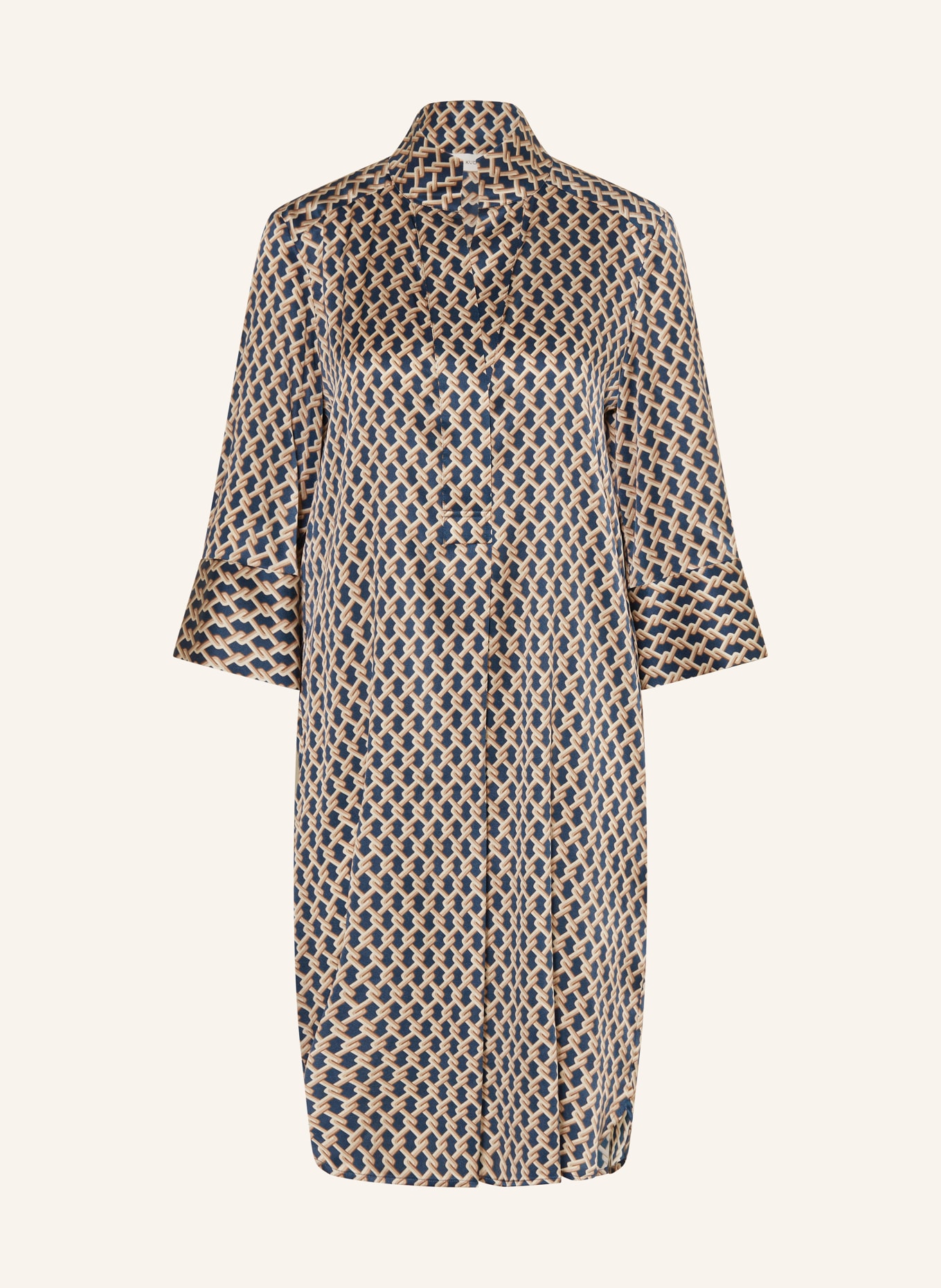 dea kudibal Hedvábné šaty KAMILLESDEA s 3/4 rukávem: TMAVĚ MODRÁ / BÉŽOVÁ