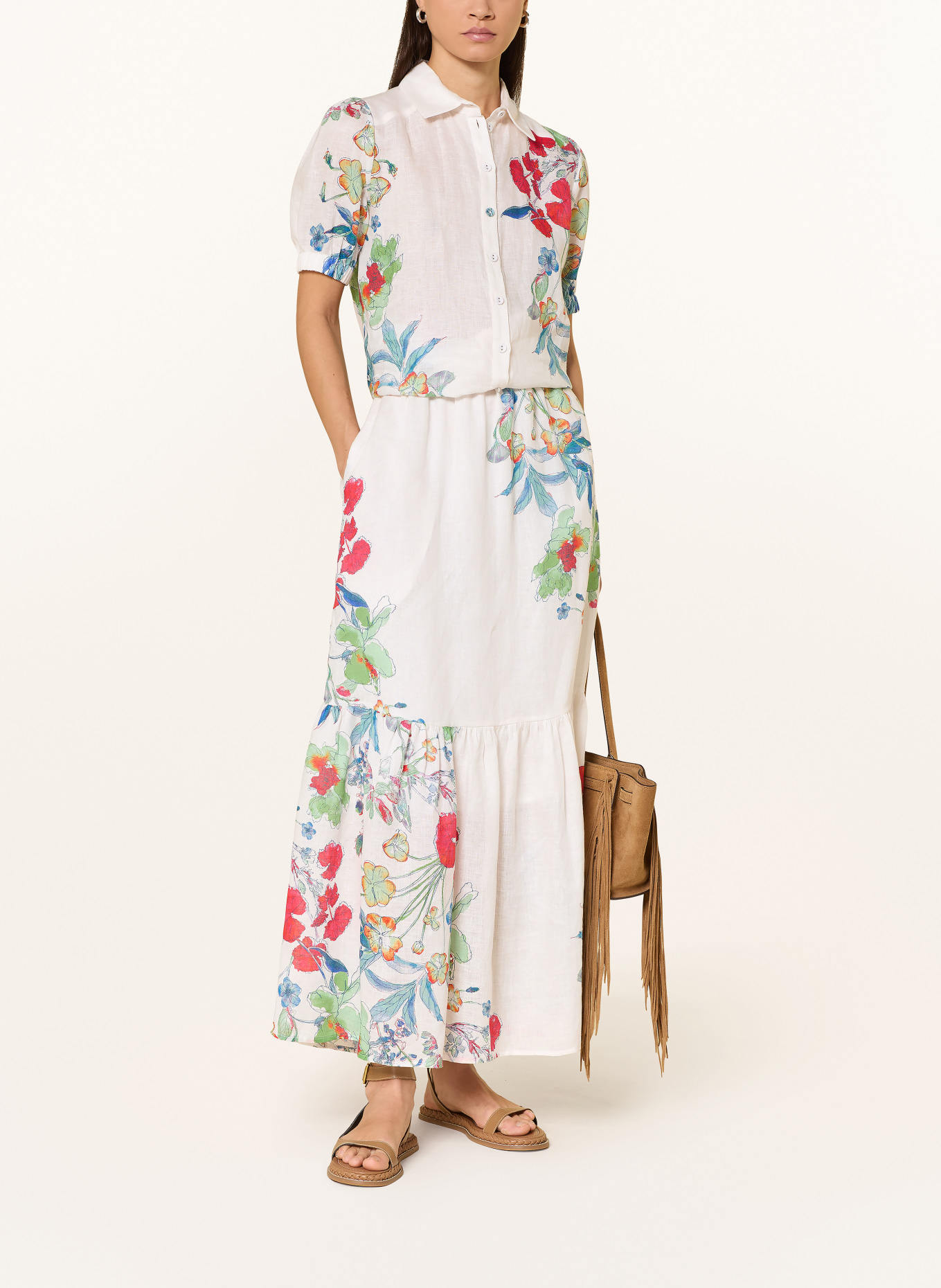 dea kudibal Leinenrock PAULINADEA: WEISS / ROT / GRÜN