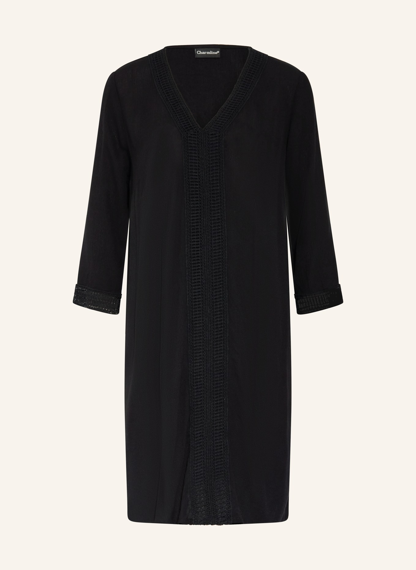 Charmline Strandkleid mit 3/4-Arm: SCHWARZ