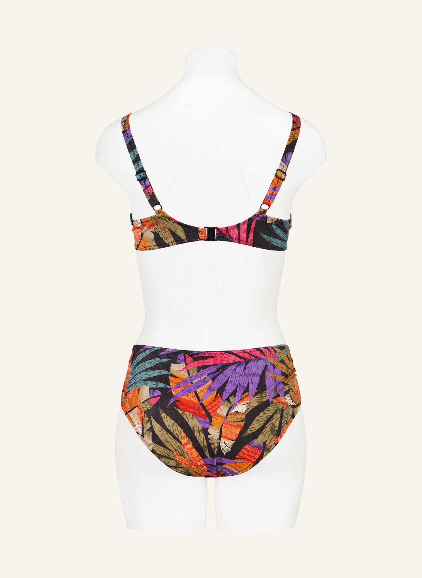 Charmline Bügel-Bikini PALM POETRY: SCHWARZ / LILA / GRÜN