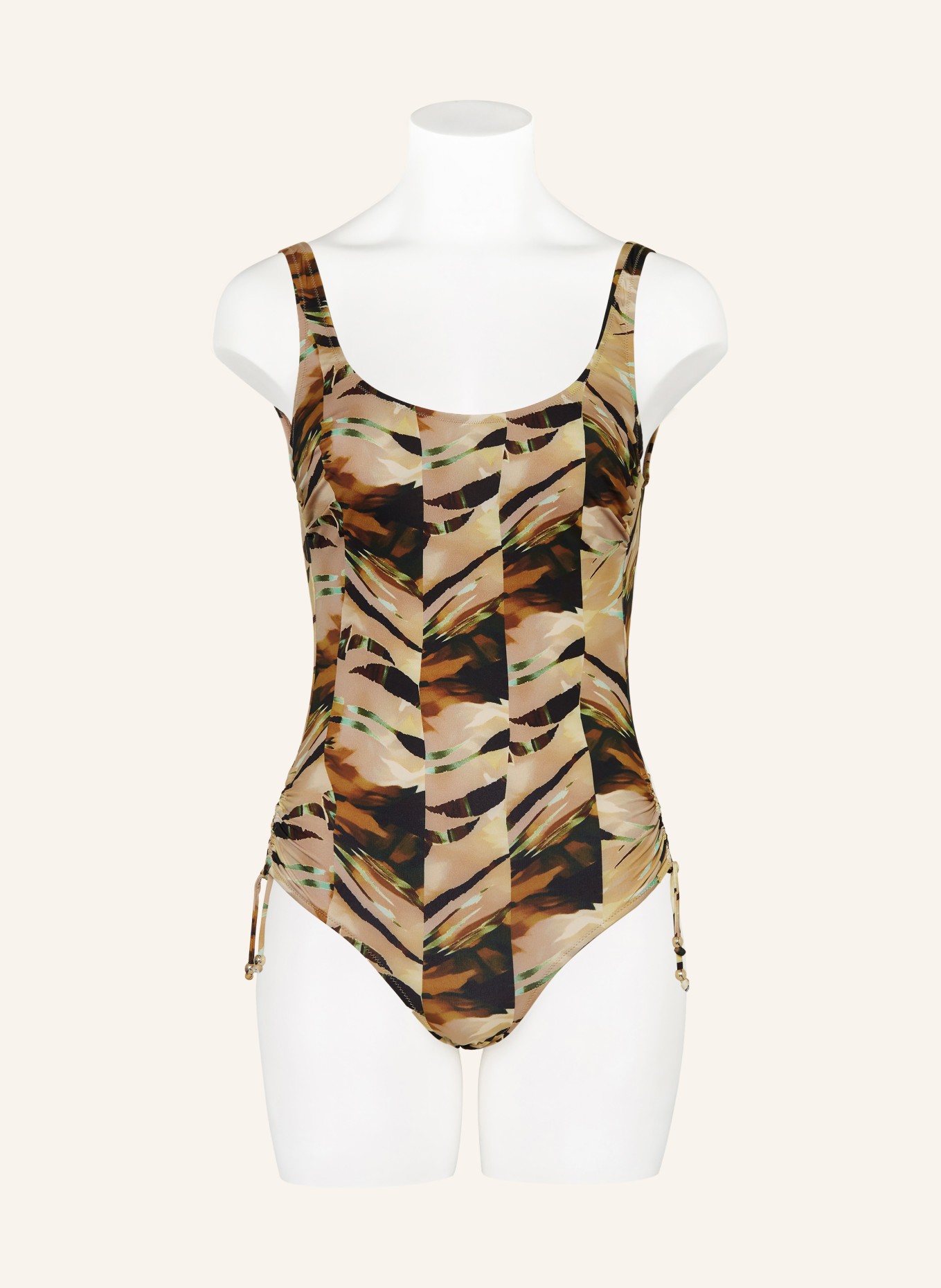 Charmline Shape-Badeanzug DESERT LINES: OLIV / BRAUN / SCHWARZ