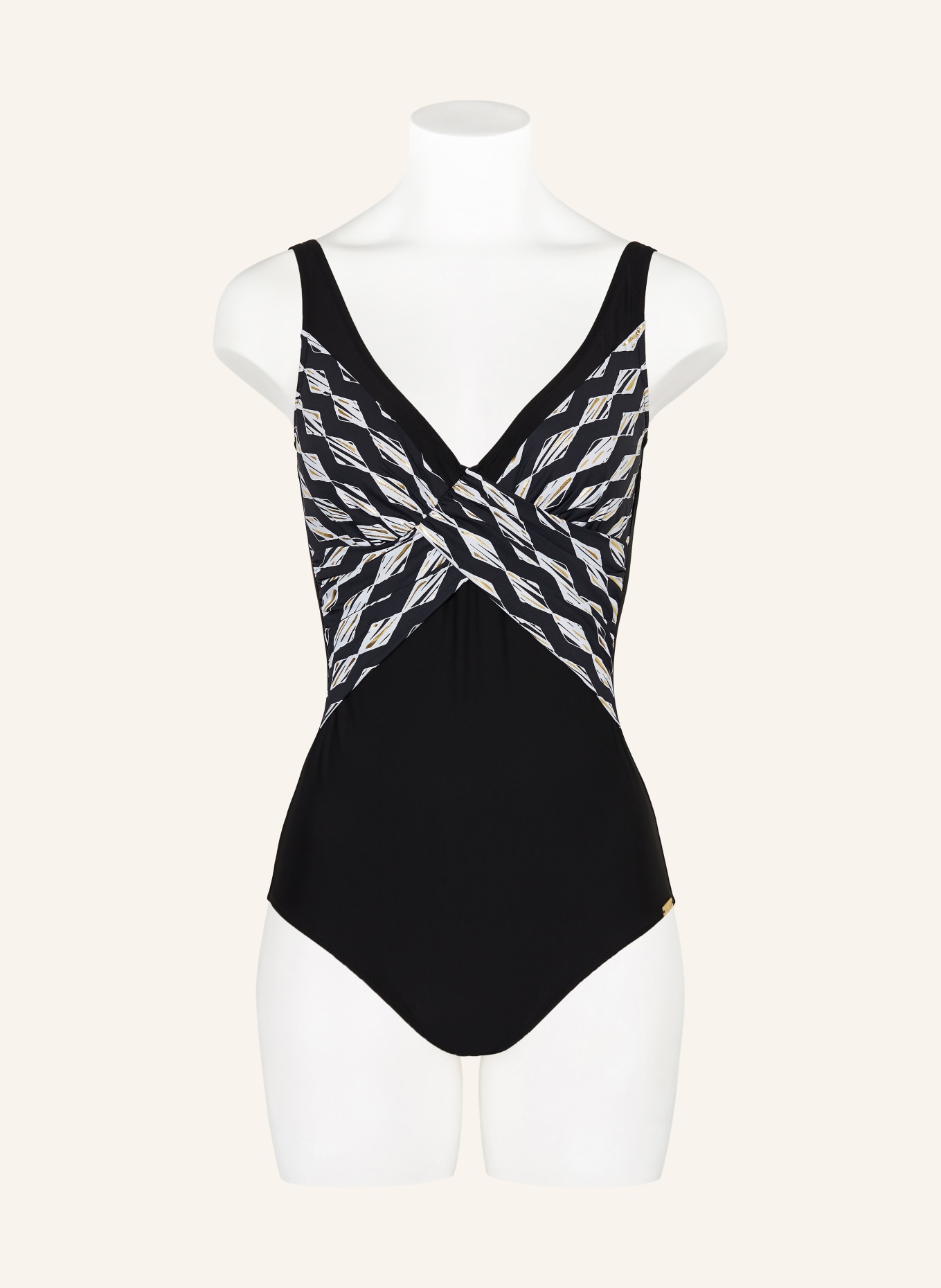 Charmline Shape-Badeanzug GILDED GRAPHIC: SCHWARZ / GOLD / WEISS