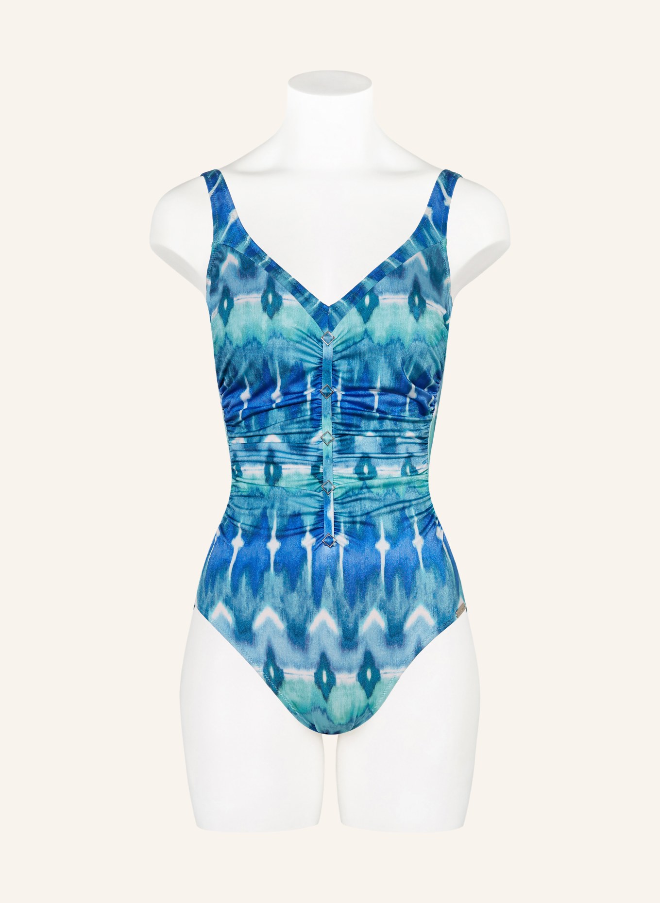 Charmline Shape-Badeanzug IKAT ENERGY: BLAU / TÜRKIS / WEISS