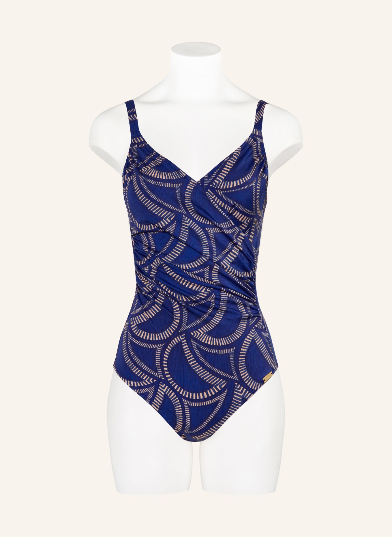 Charmline Shape-Badeanzug TRIBAL FLOW: BLAU / BEIGE