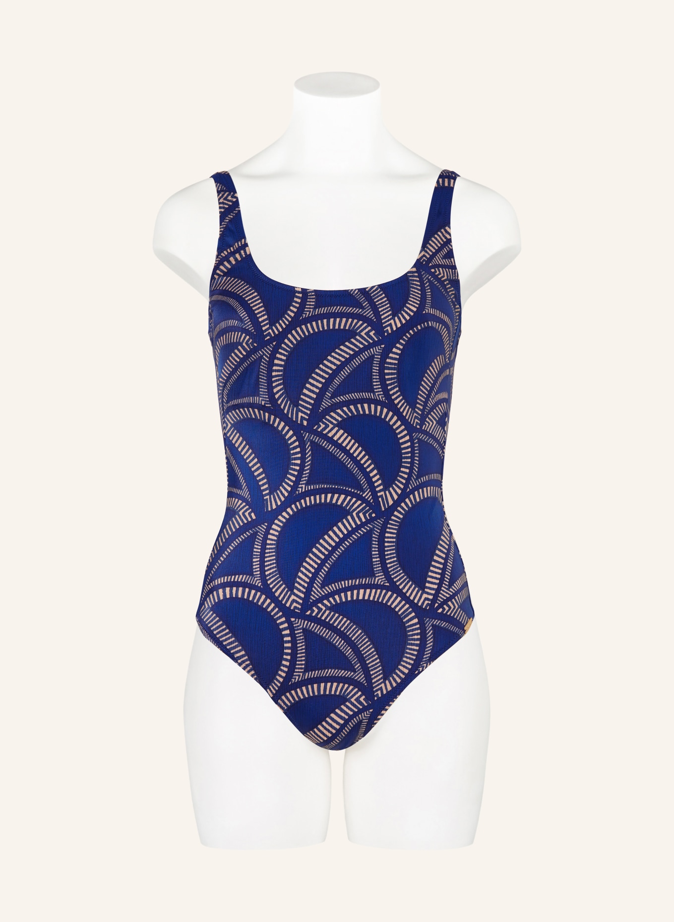 Charmline TRIBAL FLOW shape swimsuit: BLUE / BEIGE