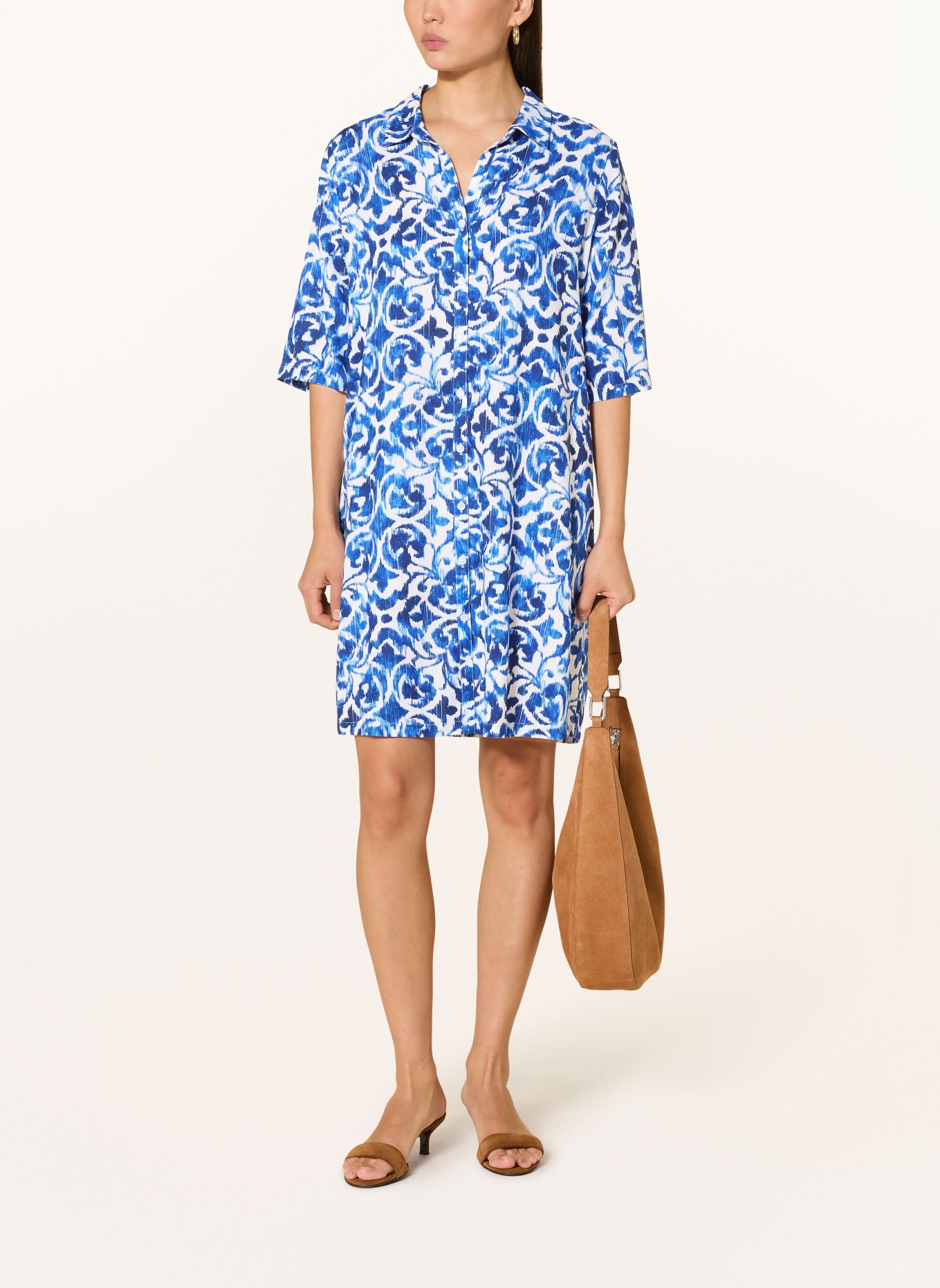 Charmline Plážové šaty AEGEAN SPIRIT: TMAVĚ MODRÁ / BÍLÁ