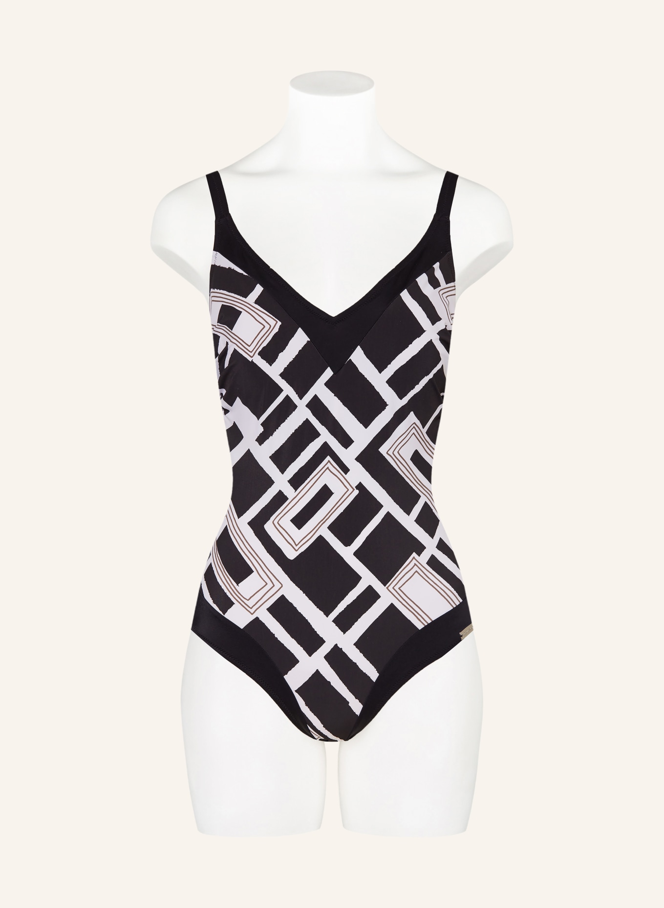 Charmline Shape-Badeanzug GRAPHIC FRAME: SCHWARZ / WEISS