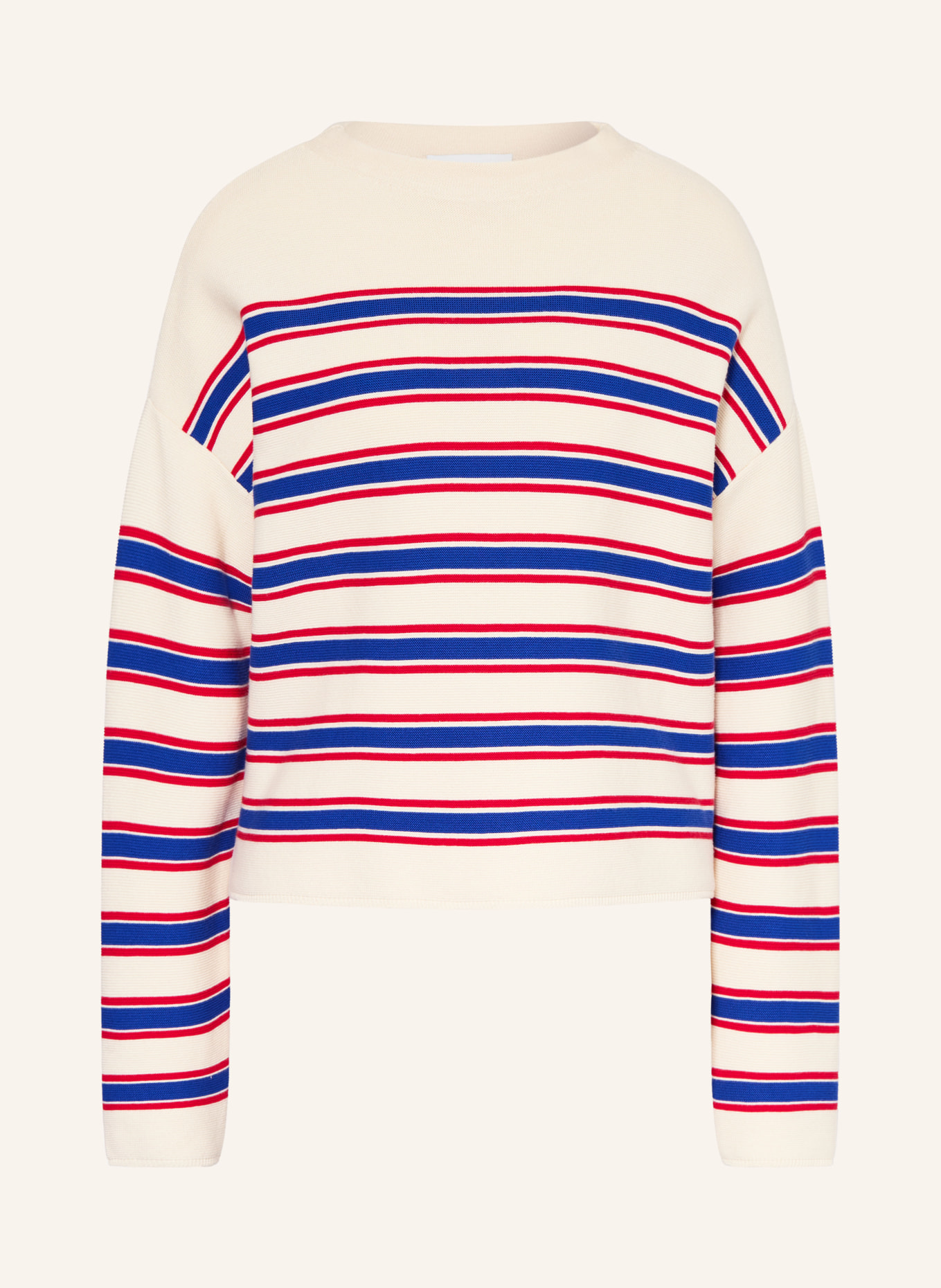 ARMEDANGELS Pullover MERINAA: ECRU / ROT / BLAU