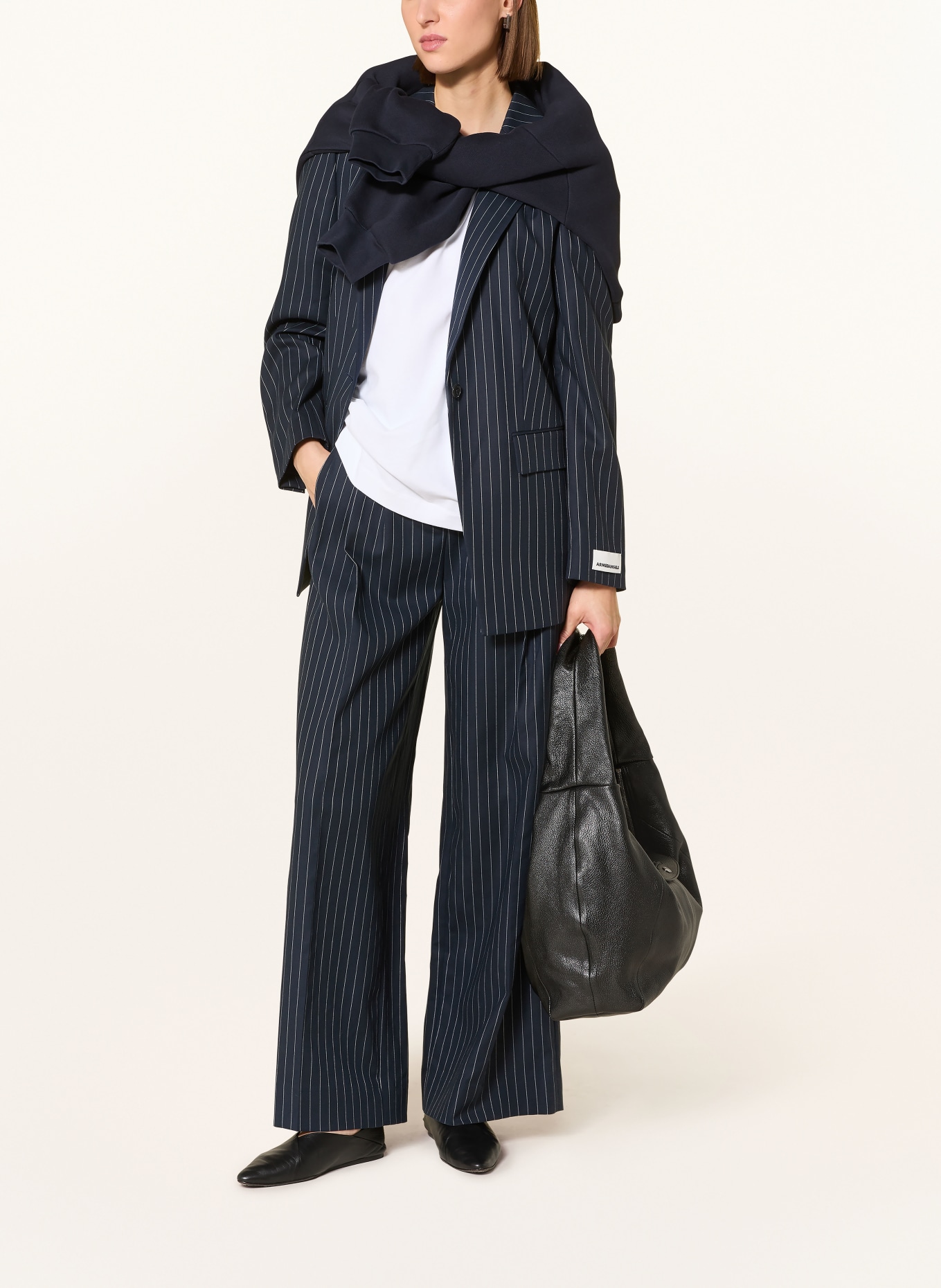 ARMEDANGELS Marlenehose KAAYUA: DUNKELBLAU / WEISS