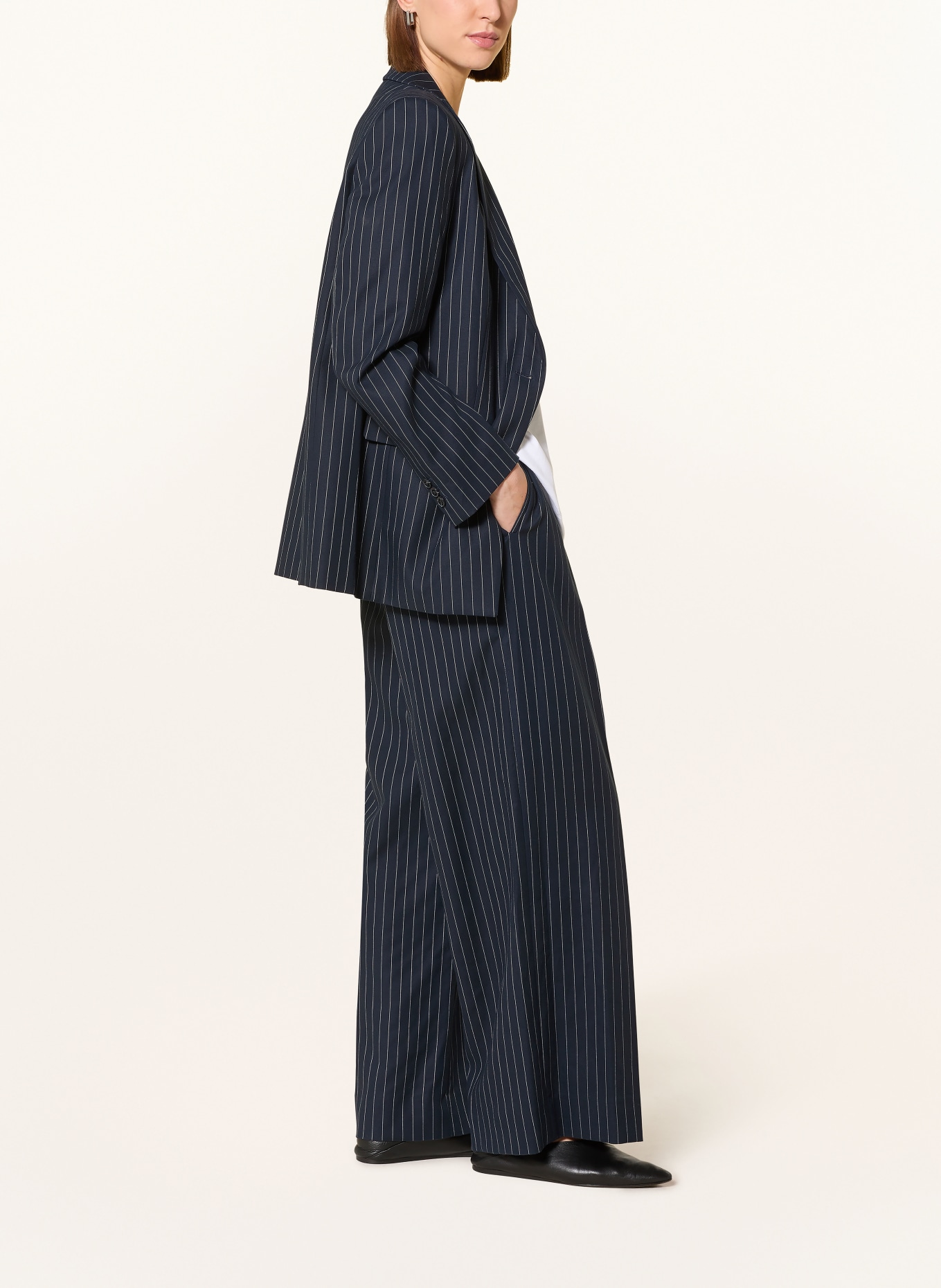 ARMEDANGELS Marlenehose KAAYUA: DUNKELBLAU / WEISS