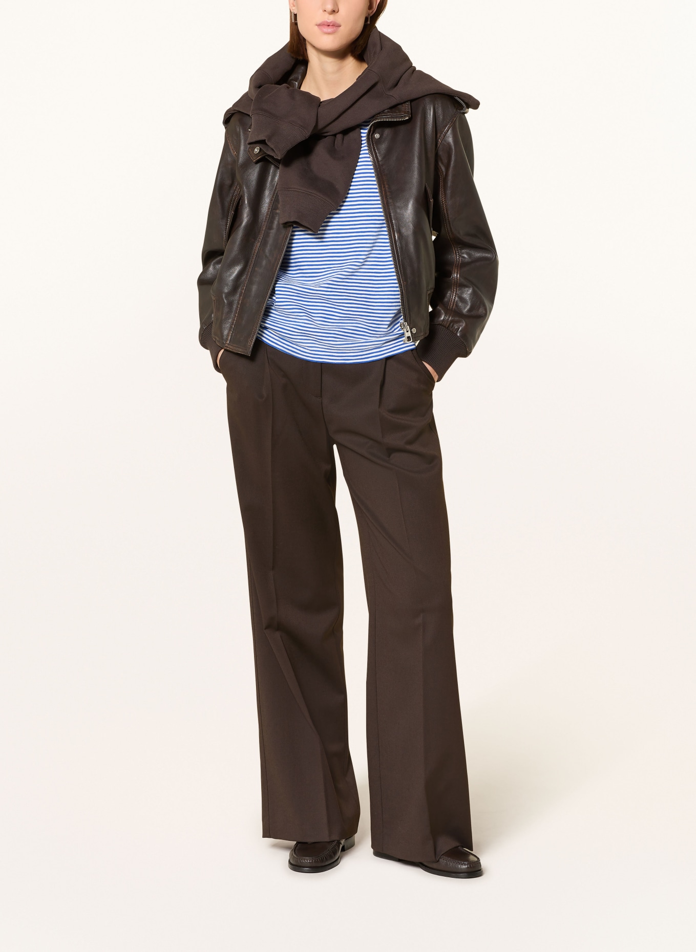 ARMEDANGELS tričko: MODRÁ / BÍLÁ