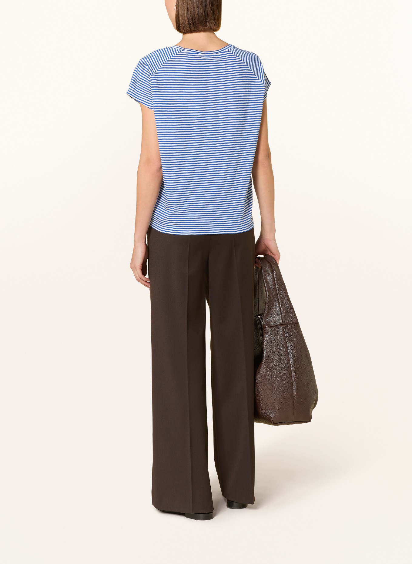 ARMEDANGELS tričko: MODRÁ / BÍLÁ