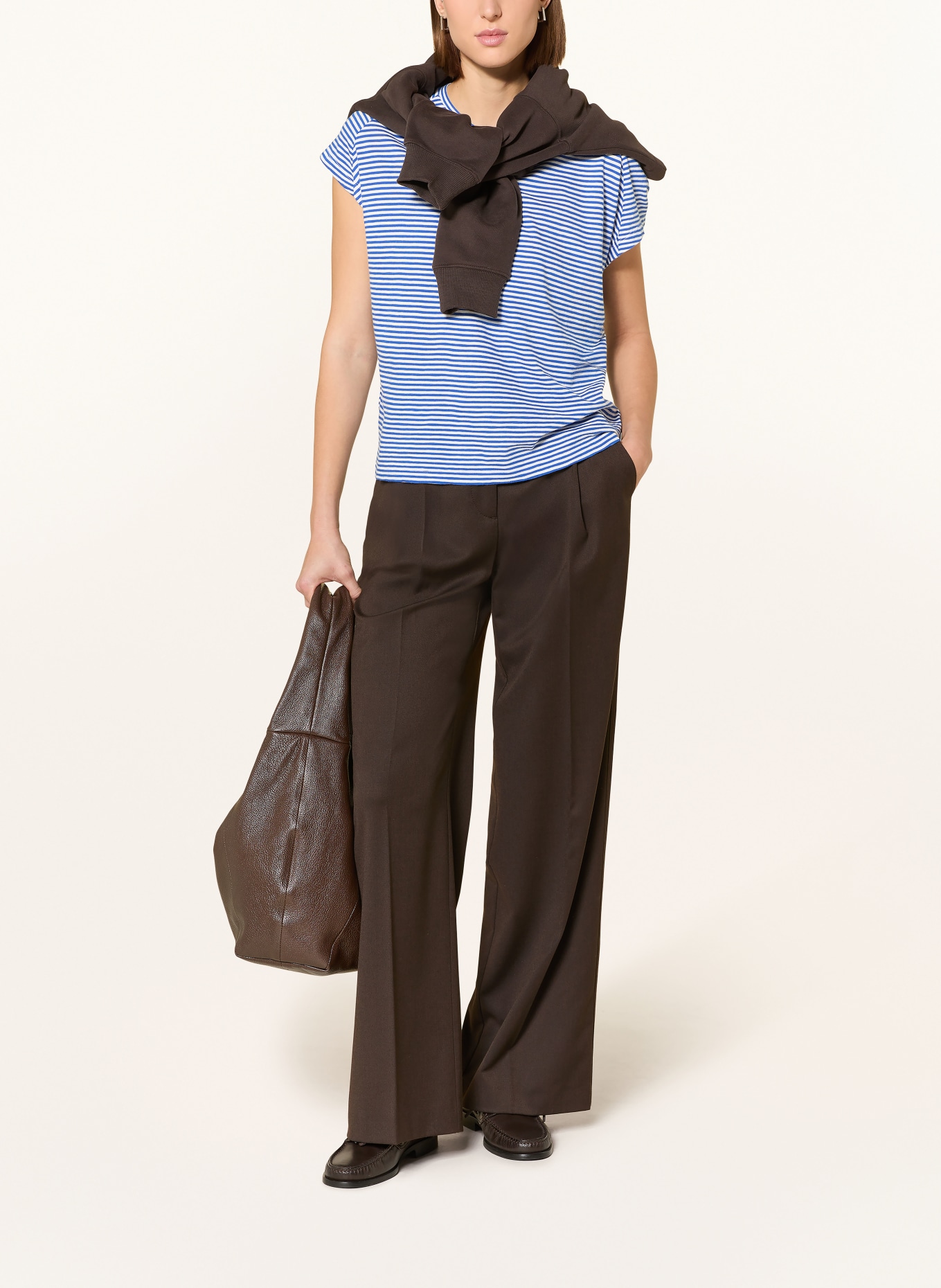 ARMEDANGELS tričko: MODRÁ / BÍLÁ