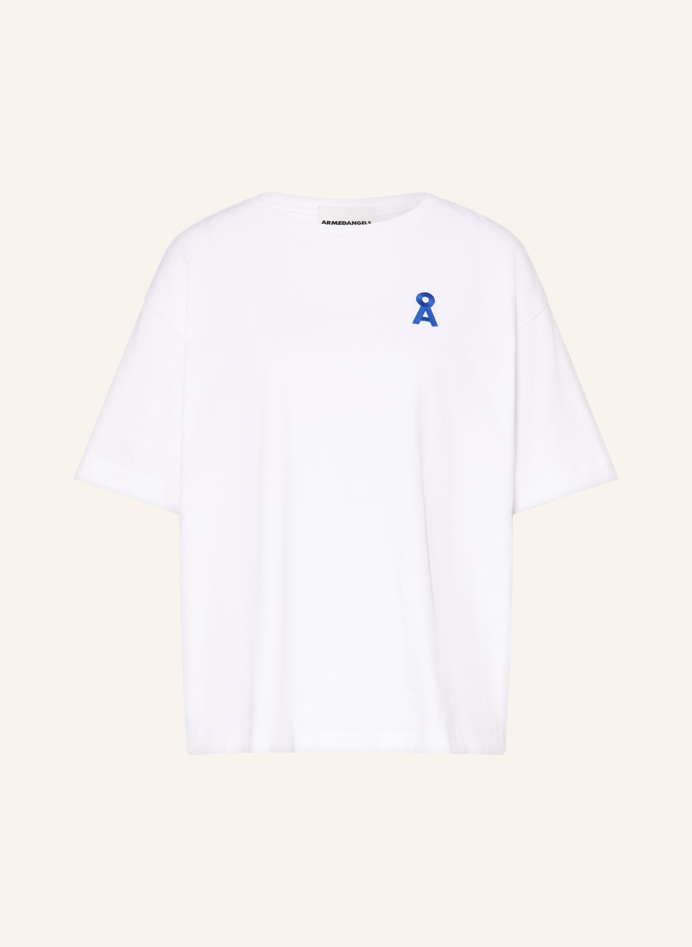ARMEDANGELS Tričko GIANNAA CHAANGE: BÍLÁ / MODRÁ