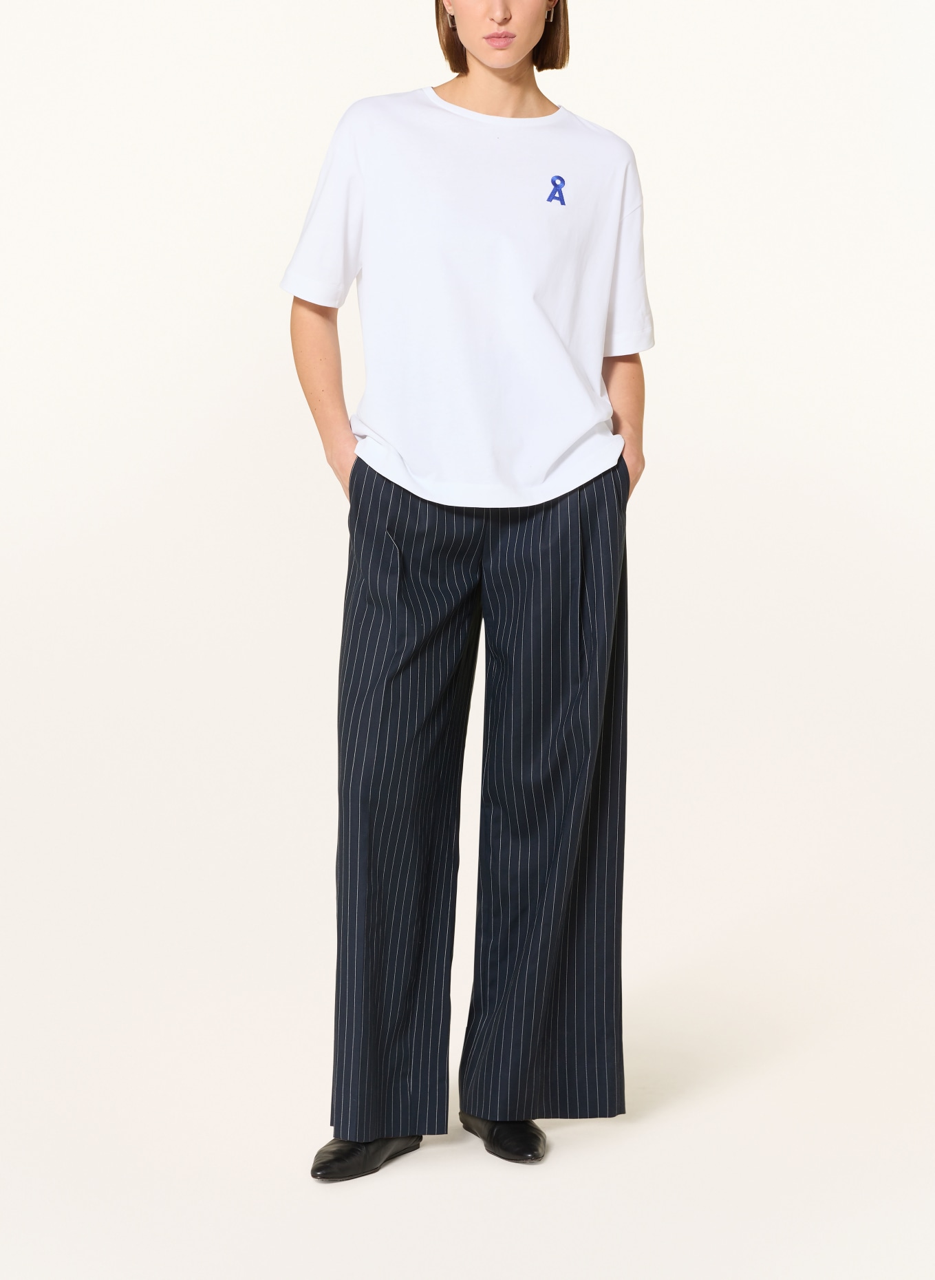 ARMEDANGELS Tričko GIANNAA CHAANGE: BÍLÁ / MODRÁ