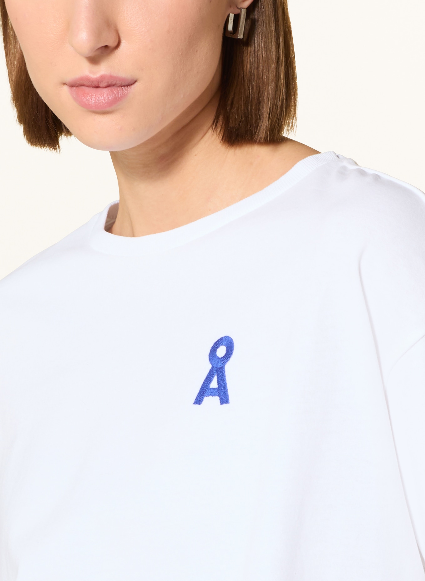 ARMEDANGELS Tričko GIANNAA CHAANGE: BÍLÁ / MODRÁ