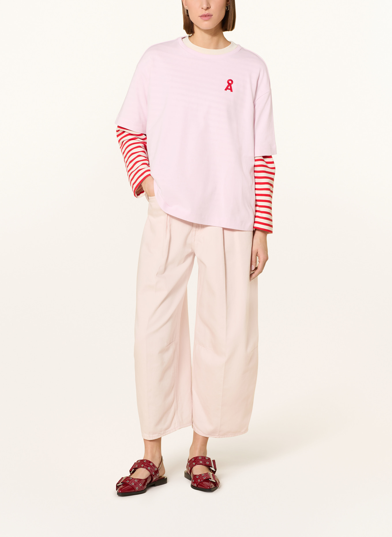 ARMEDANGELS Tričko GIANNAA CHAANGE: RŮŽOVÁ / ČERVENÁ