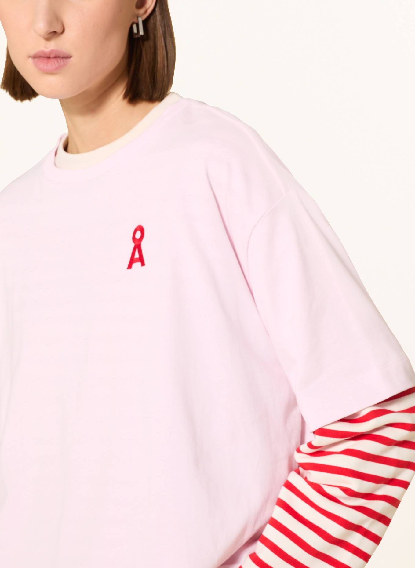 ARMEDANGELS Tričko GIANNAA CHAANGE: RŮŽOVÁ / ČERVENÁ