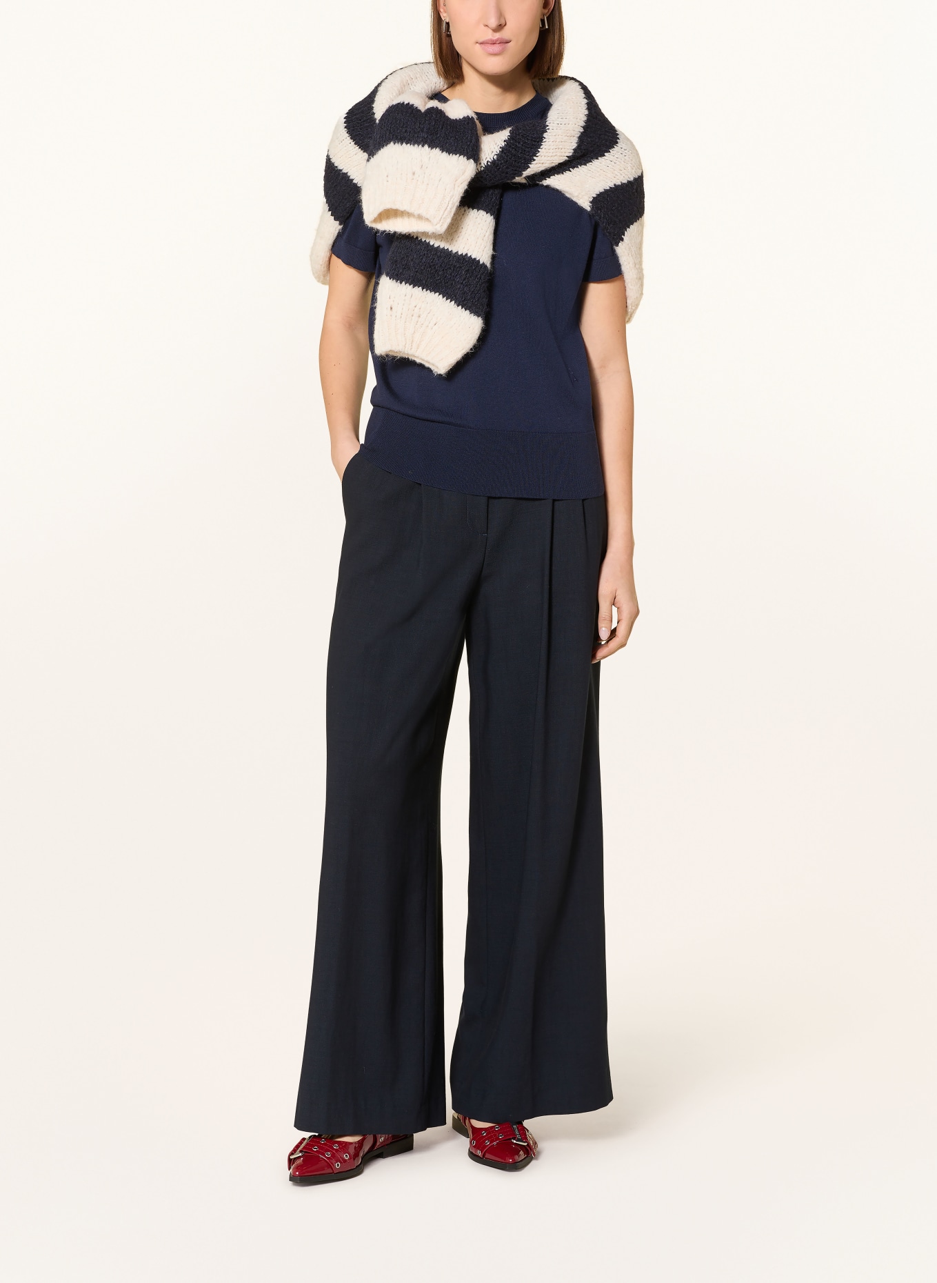 ARMEDANGELS gebreid shirt: DONKERBLAUW