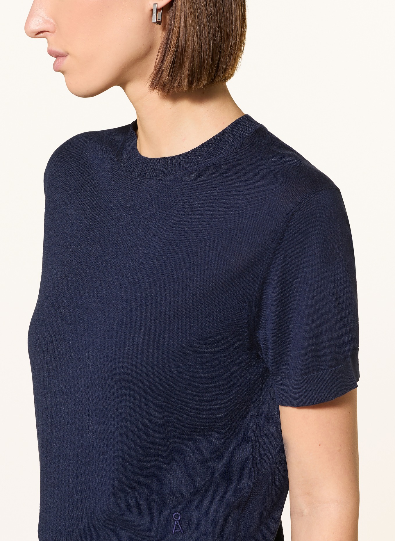 ARMEDANGELS gebreid shirt: DONKERBLAUW