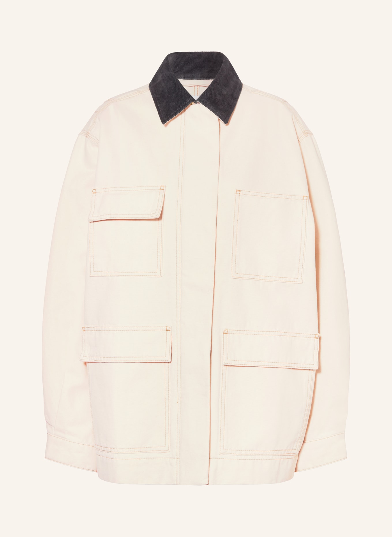 ARMEDANGELS Overjacket: CRÈME / DONKERGRIJS