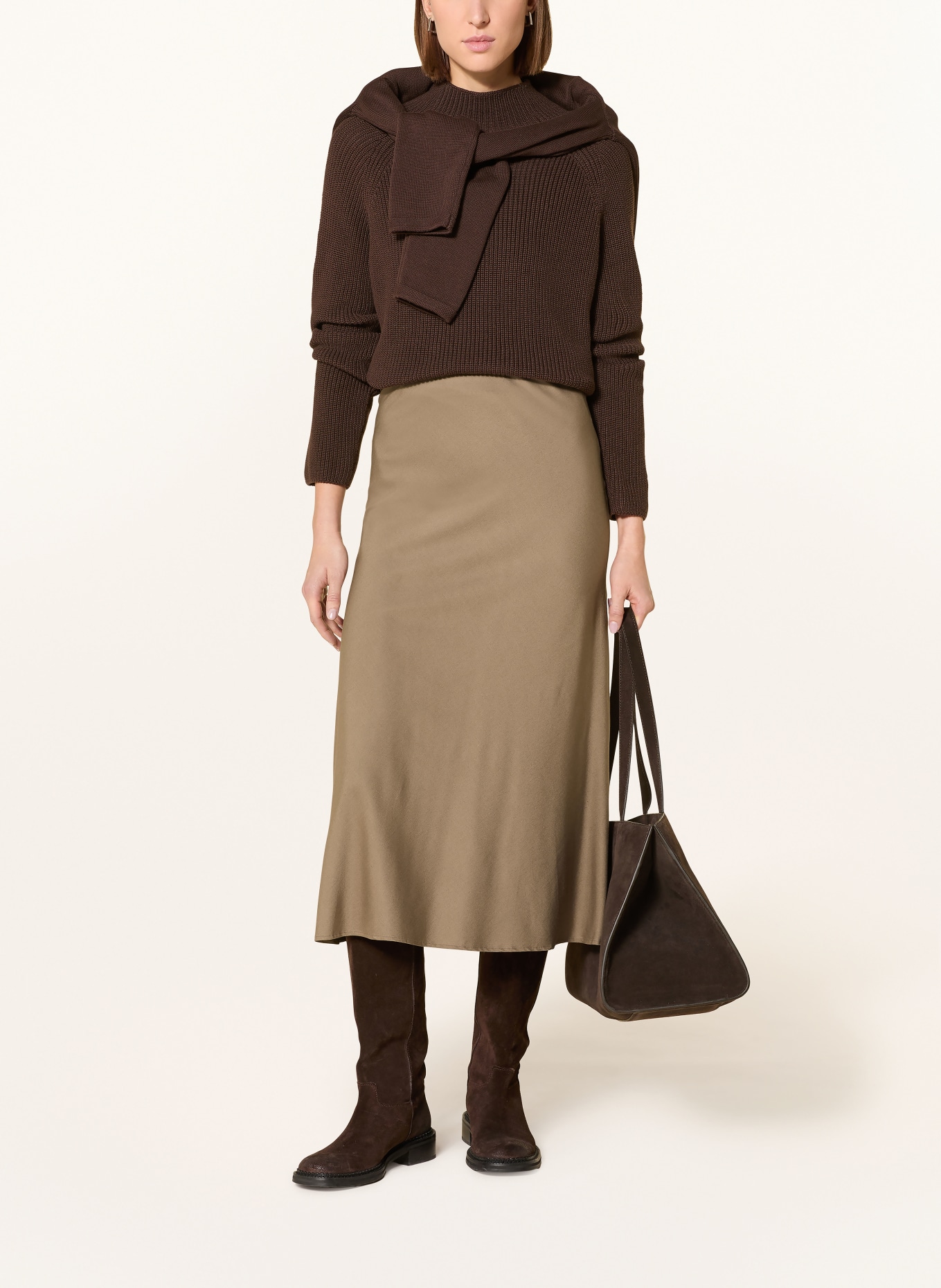 ARMEDANGELS Satinrock LENOVAA: KHAKI