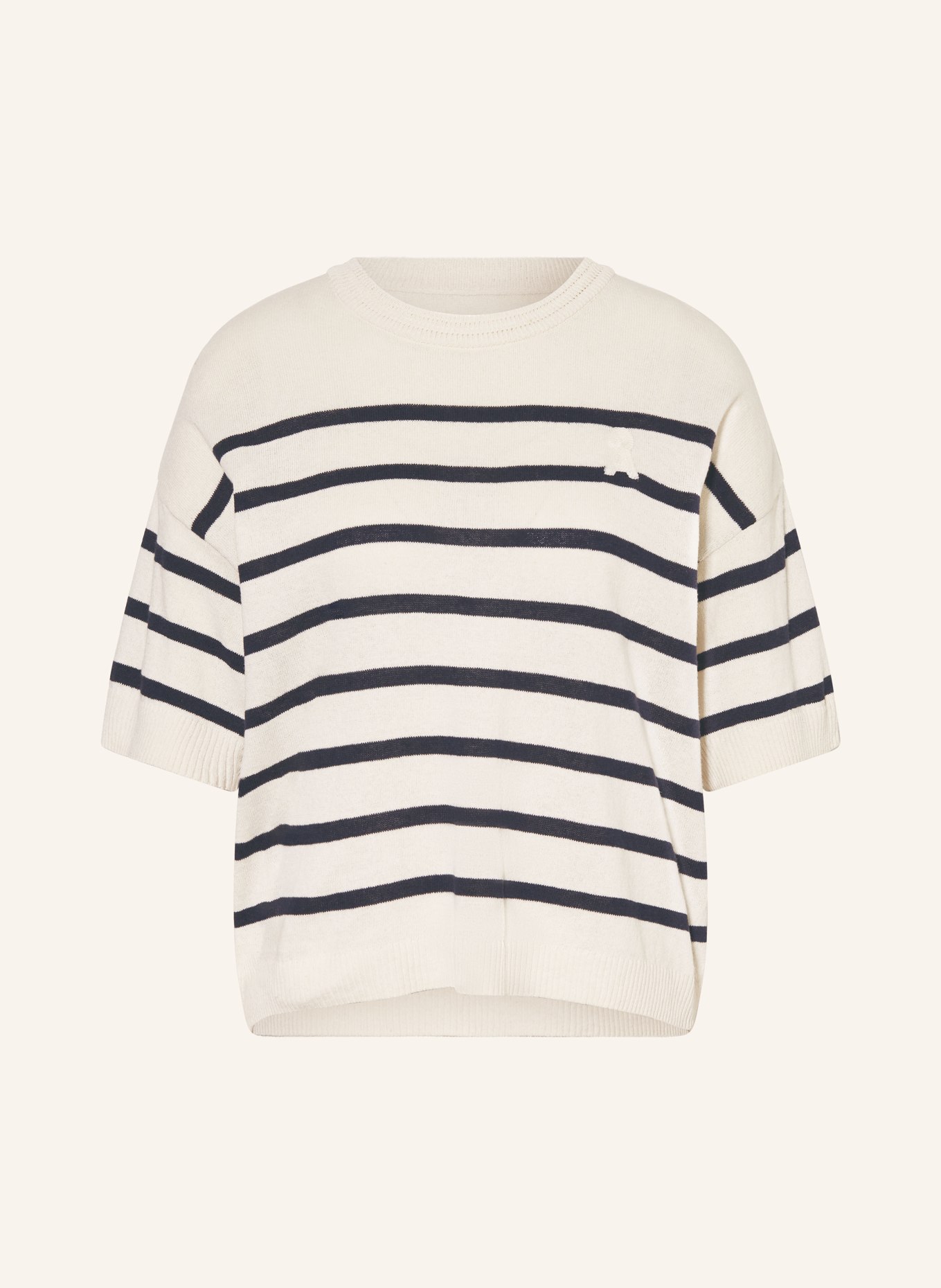 ARMEDANGELS Strickshirt mit Leinen: ECRU / DUNKELBLAU