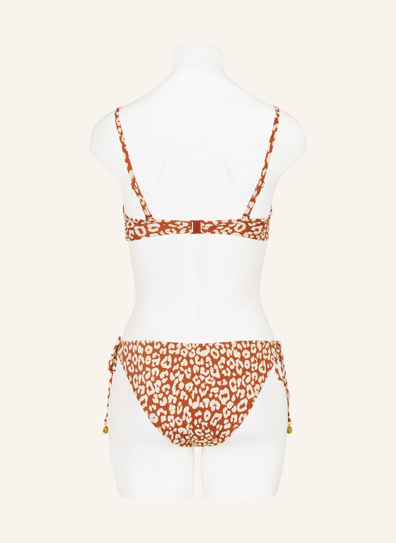 Lidea Triangel-Bikini-Slip GILDED WILD mit Glitzergarn: COGNAC / CREME