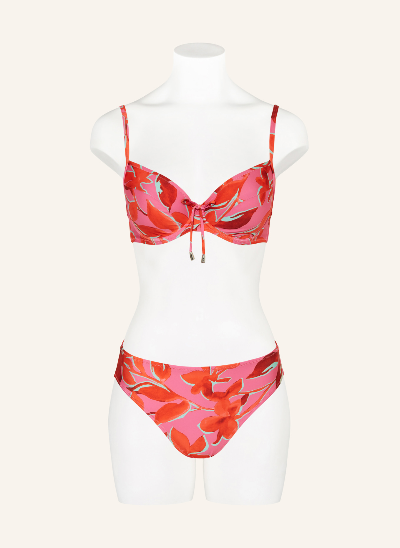 Lidea Základní bikiny FUSED FLORALS: RŮŽOVÁ / ČERVENÁ / MÁTOVÁ