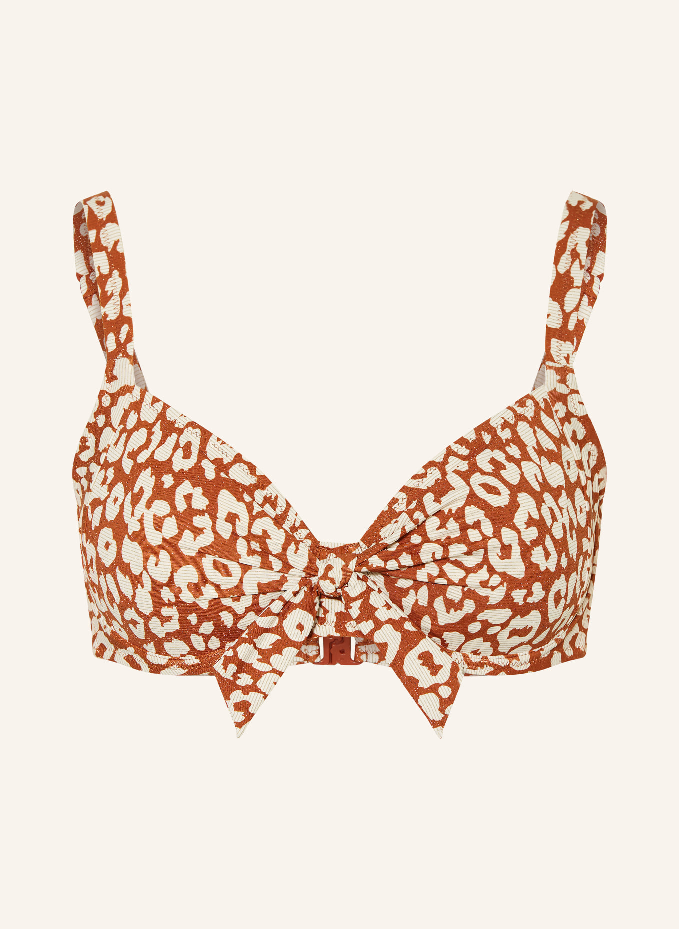 Lidea Bügel-Bikini-Top GILDED WILD mit Glitzergarn: COGNAC / CREME