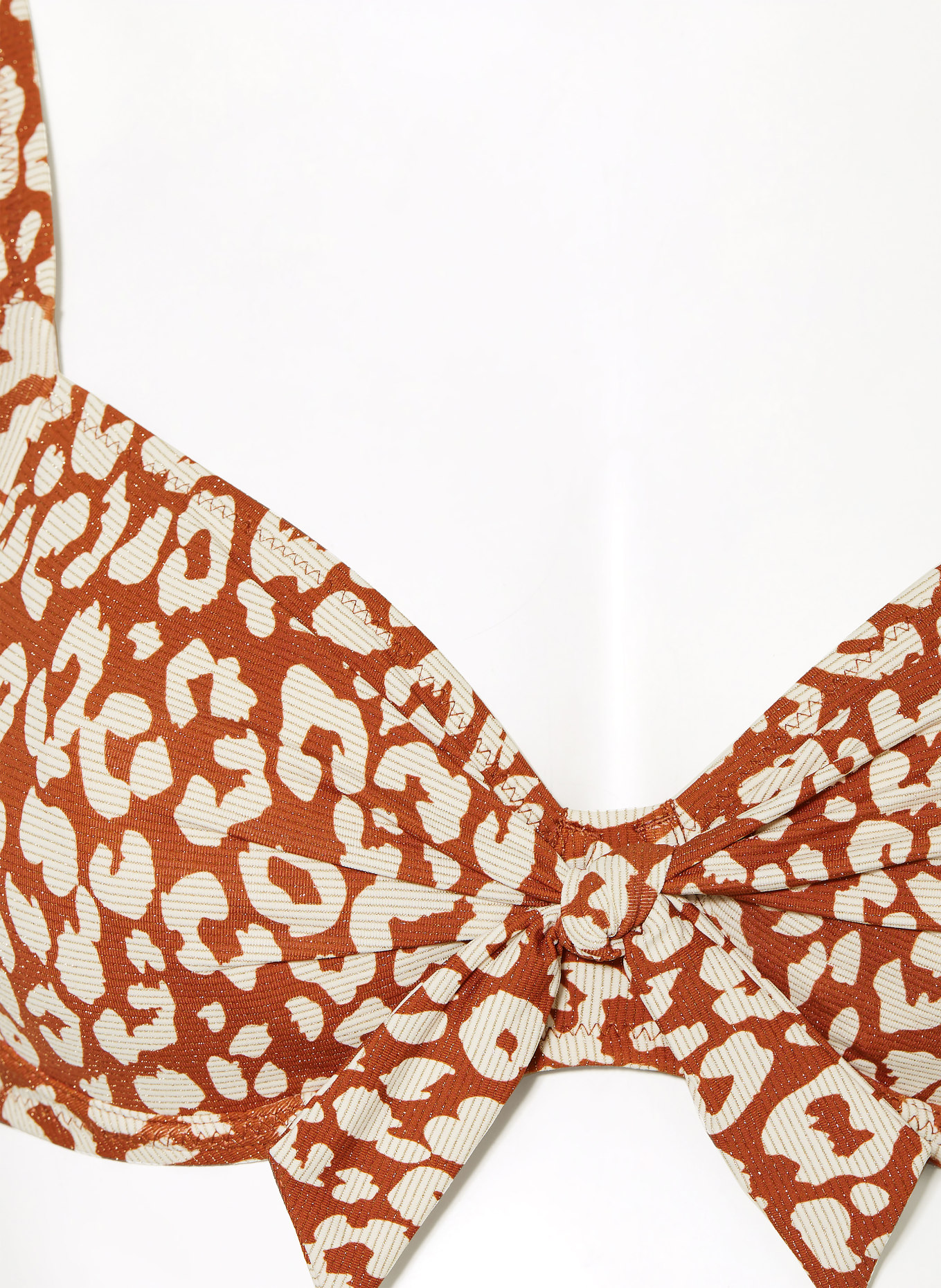 Lidea Bügel-Bikini-Top GILDED WILD mit Glitzergarn: COGNAC / CREME