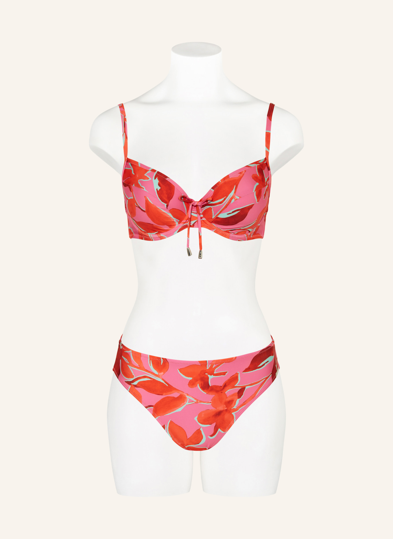 Lidea Bikiny s ramínky FUSED FLORALS: RŮŽOVÁ / ČERVENÁ / MÁTOVÁ