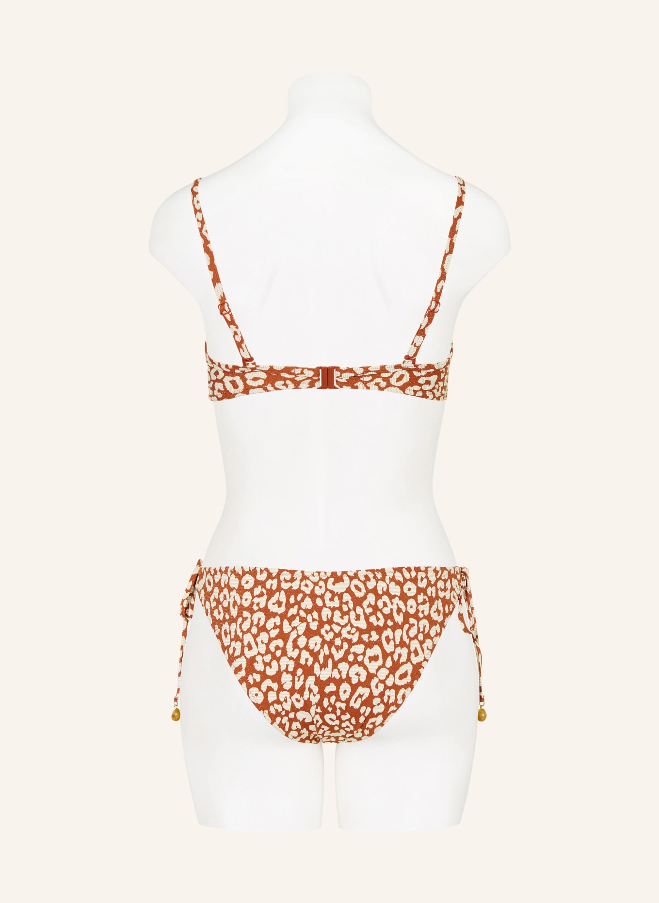 Lidea Bügel-Bikini-Top GILDED WILD mit Glitzergarn: COGNAC / CREME