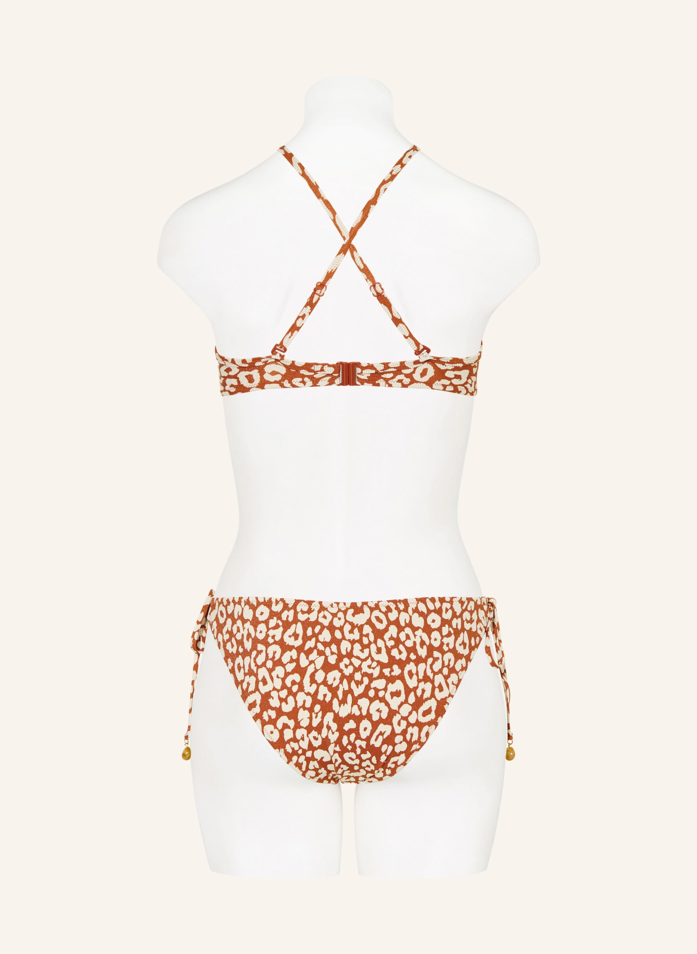 Lidea Bügel-Bikini-Top GILDED WILD mit Glitzergarn: COGNAC / CREME