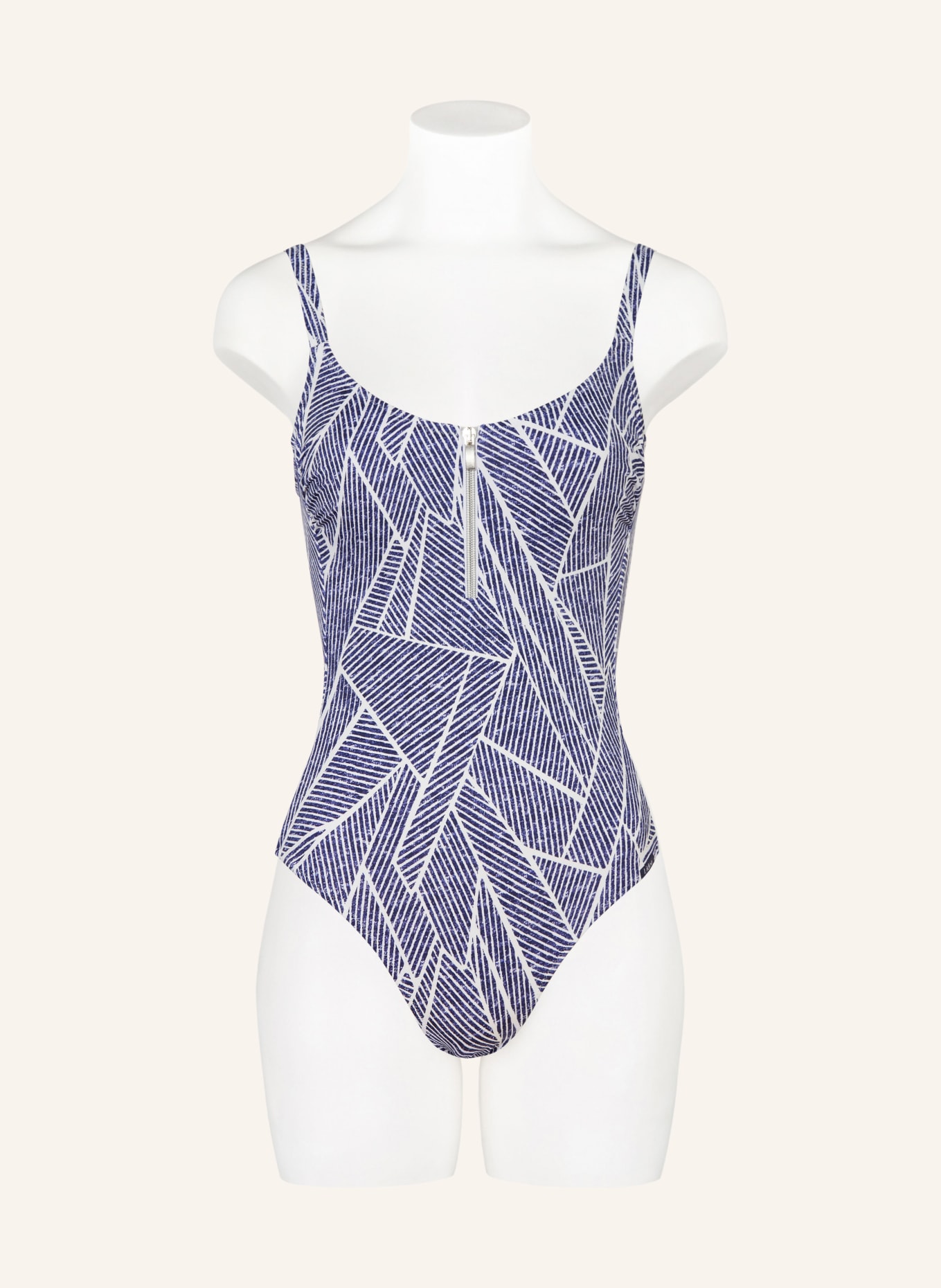 Lidea Badeanzug INDIGO GRID: DUNKELBLAU / WEISS