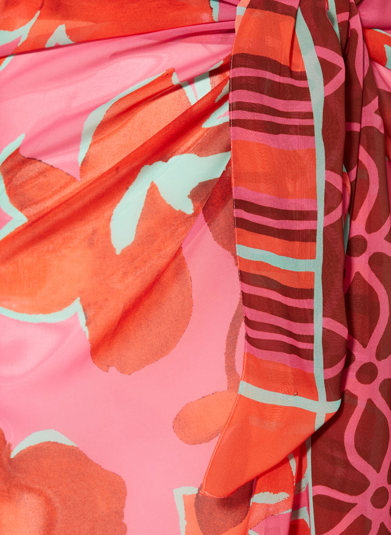 Lidea Pareo FUSED FLORALS: RŮŽOVÁ / ČERVENÁ / MÁTOVÁ