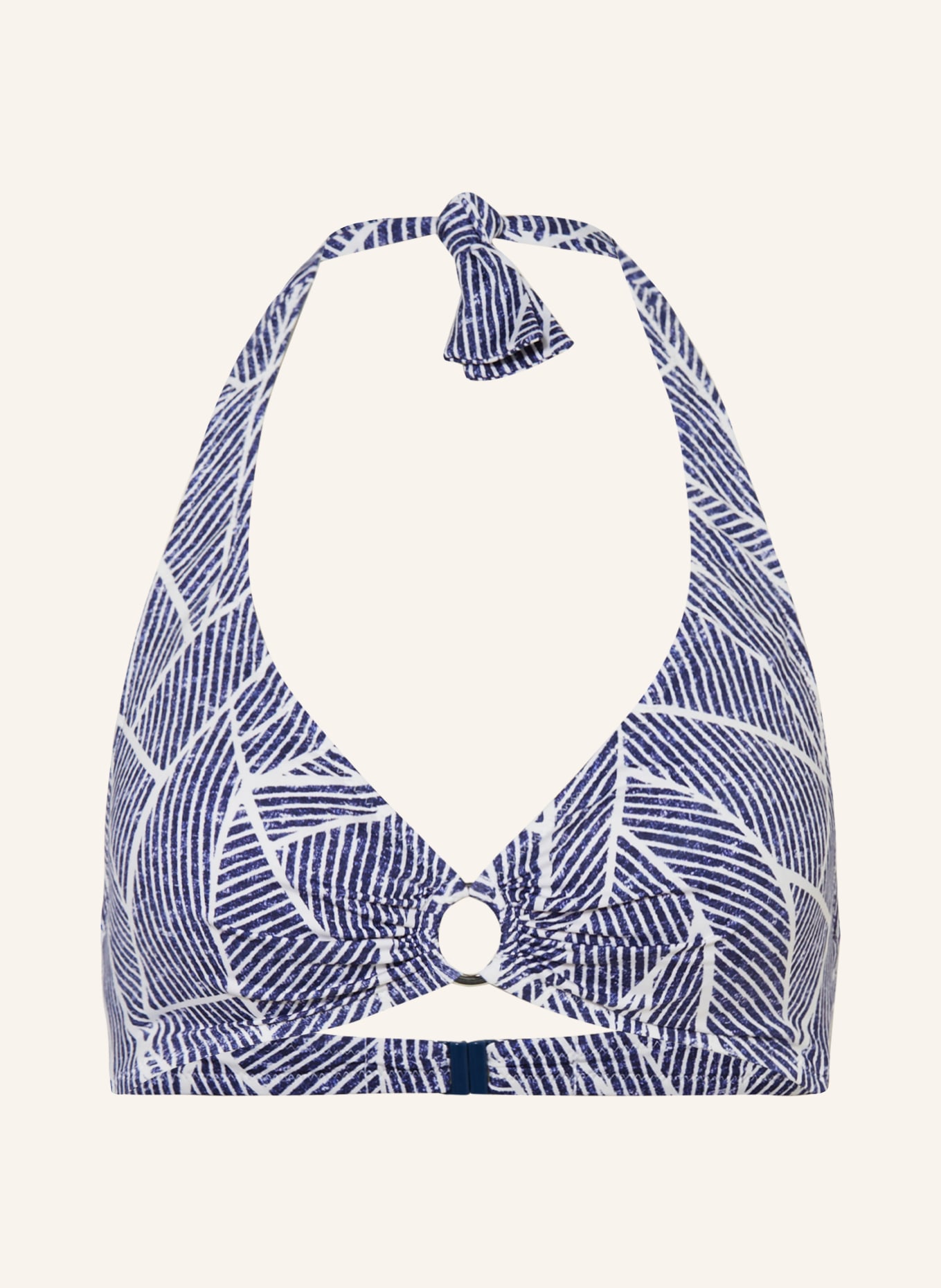 Lidea Halter-neck bikini top INDIGO GRID: DARK BLUE / WHITE